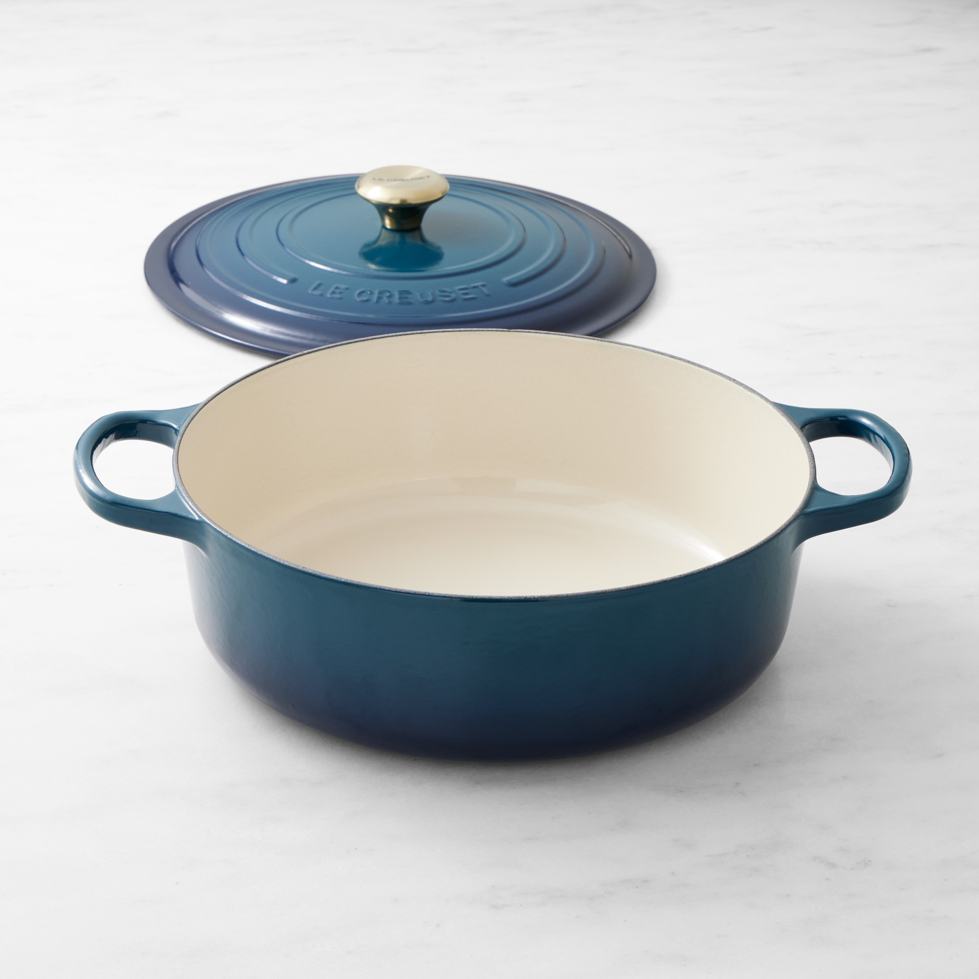 Le Creuset Signature Enameled Cast Iron Round Wide Dutch Oven, 6 3/4-Qt.