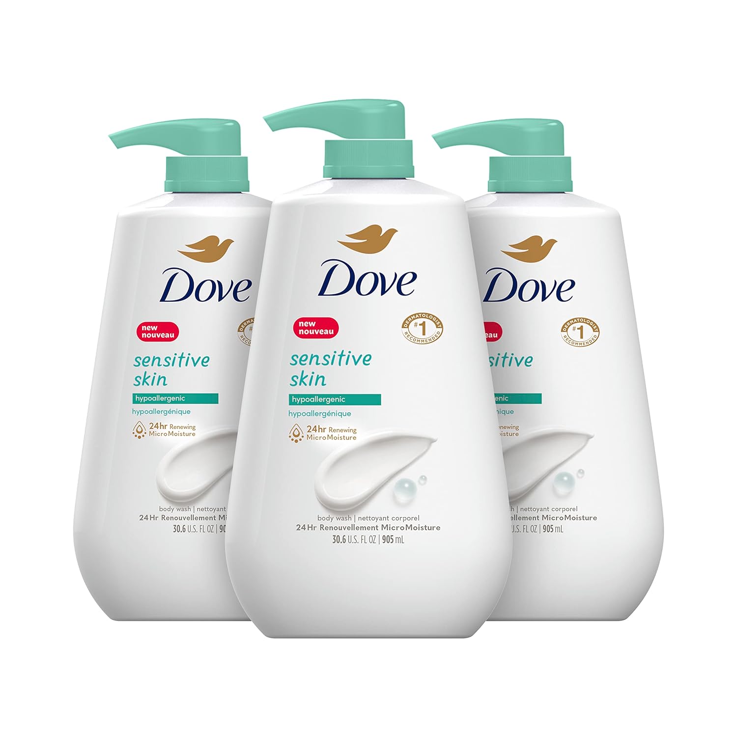 Dove Hypoallergenic Body Wash To Moisturize Sensitive Skin Body Wash For Sensitive Skin Sulfate And Paraben Free 34oz