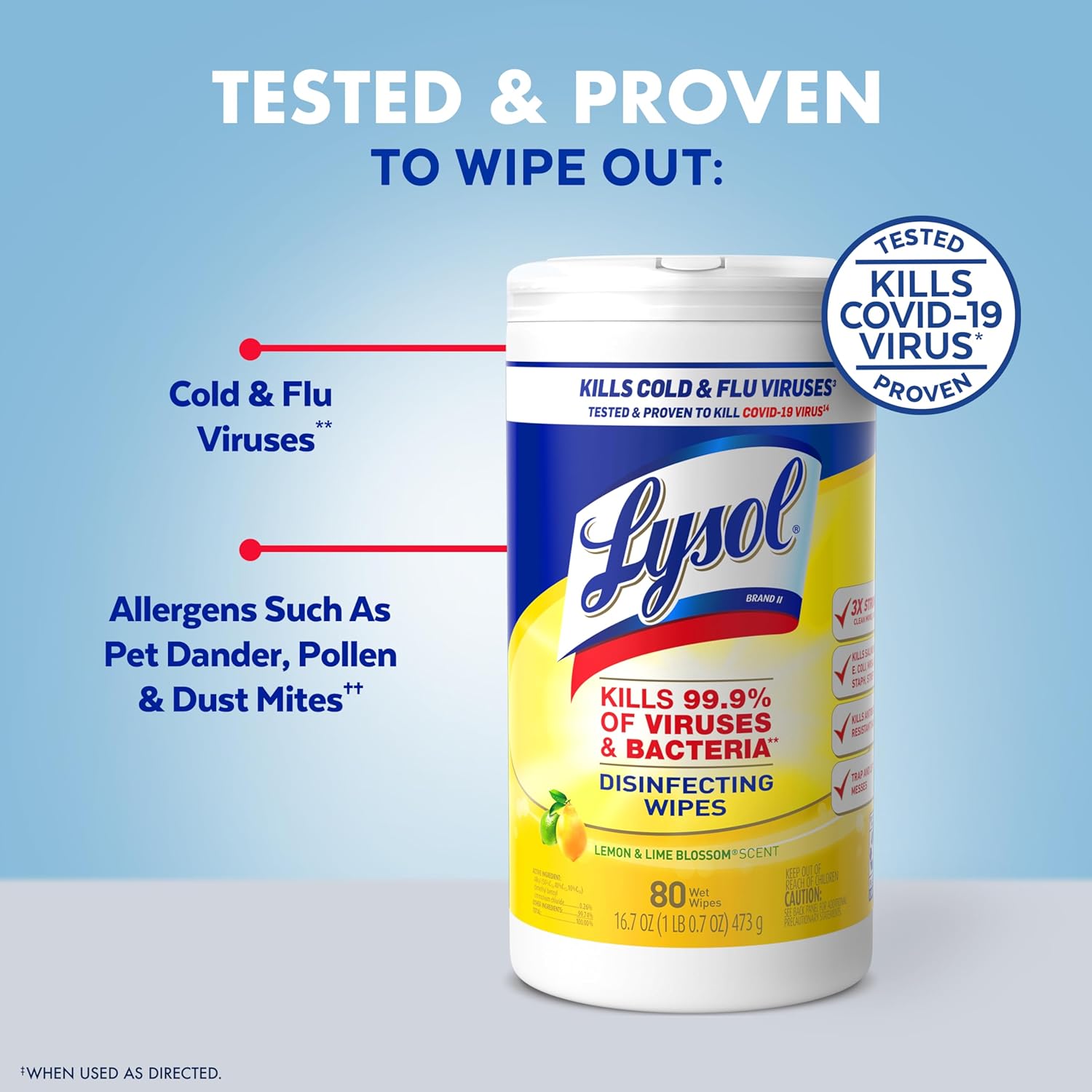 Lysol Disinfecting Wipes Bundle, Home Apartment Dorm Room Essentials and Cleaning Supplies, All Purpose Cleaner, Multi-surface Cleaning Wipes, Multi-Scent Sanitizing Wipes Bundle, 80 Count (4pk)