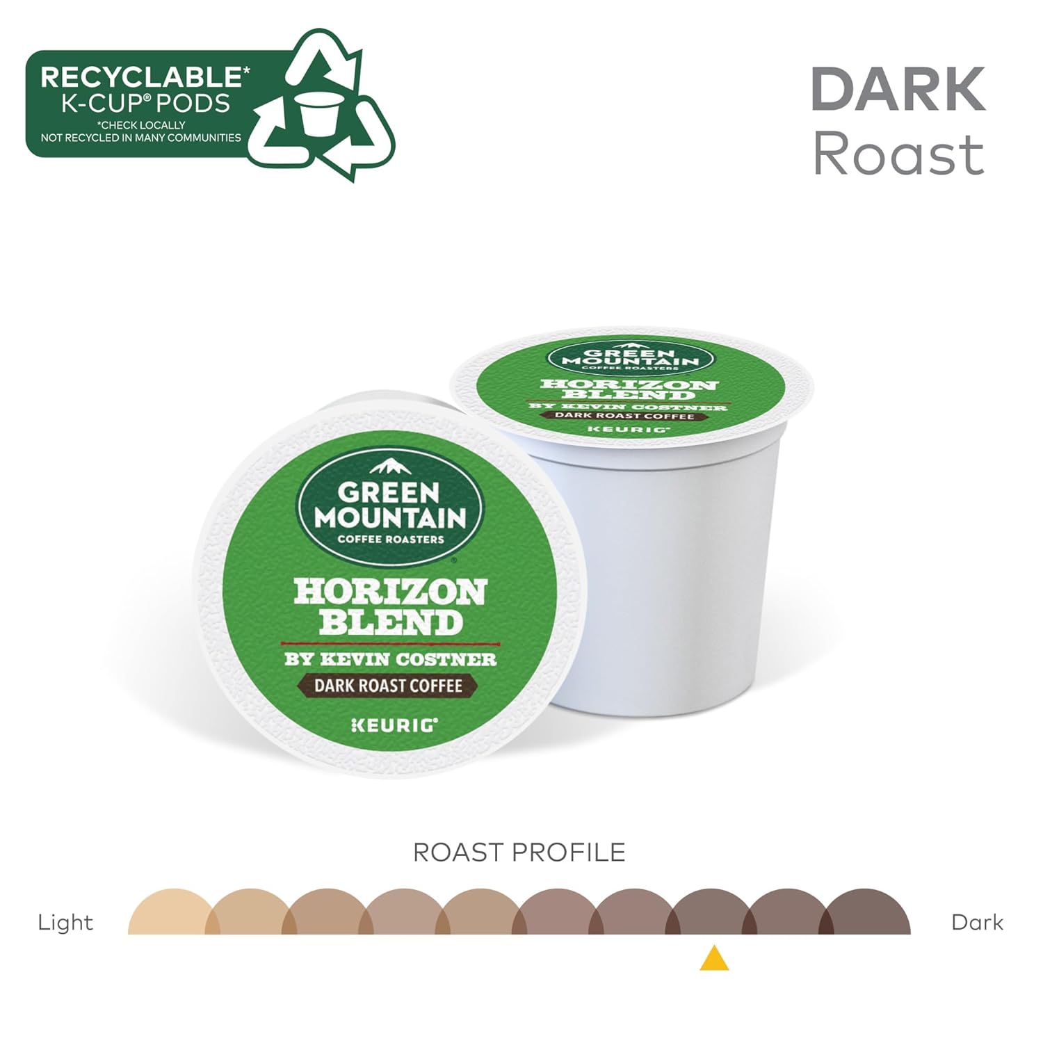 Green Mountain Coffee Roasters Dark Magic Keurig Single-Serve K-Cup Pods, Dark Roast Coffee, 72 Count (6 Packs of 12)
