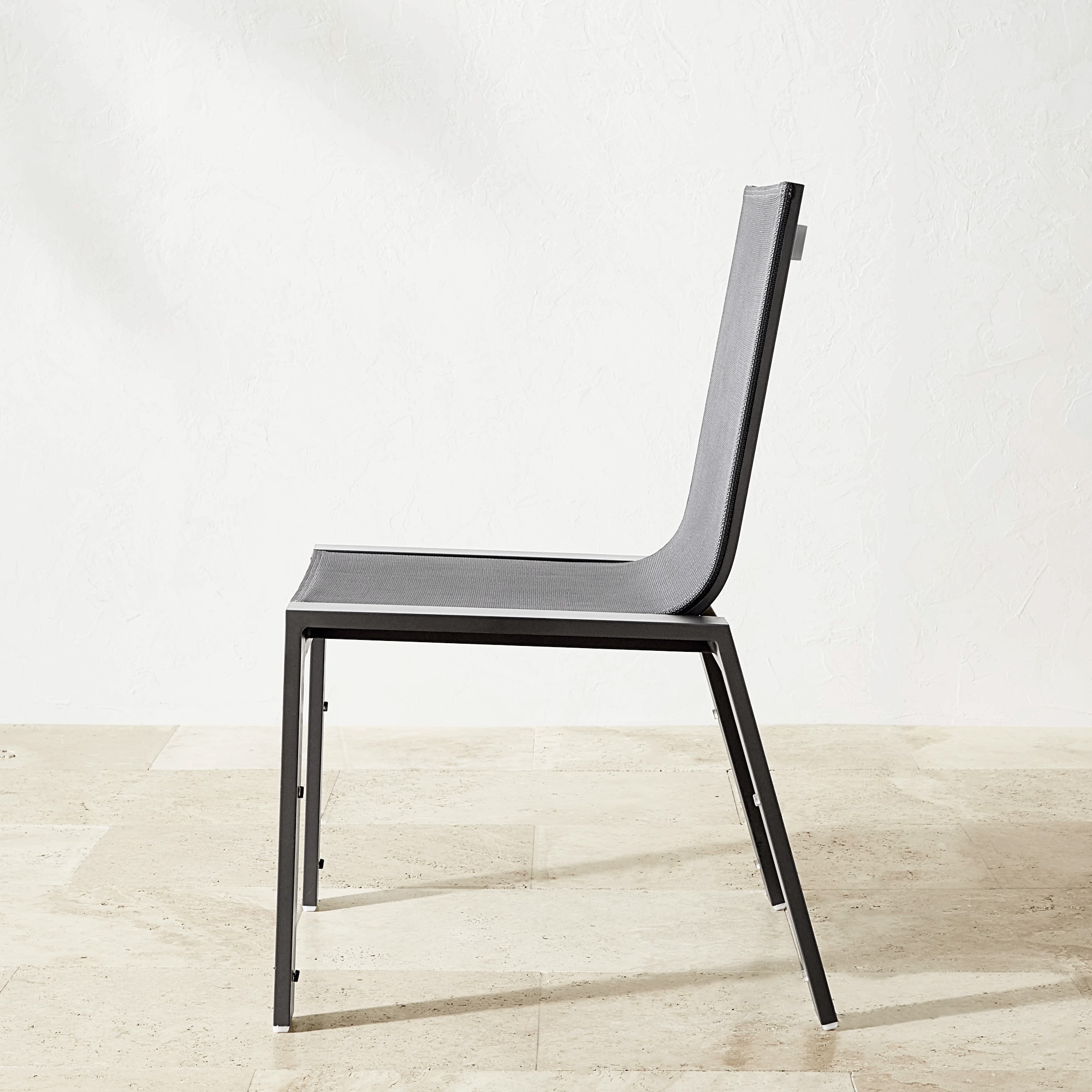 Santa Barbara Slate Outdoor Metal Dining Table & Dining Chairs (84