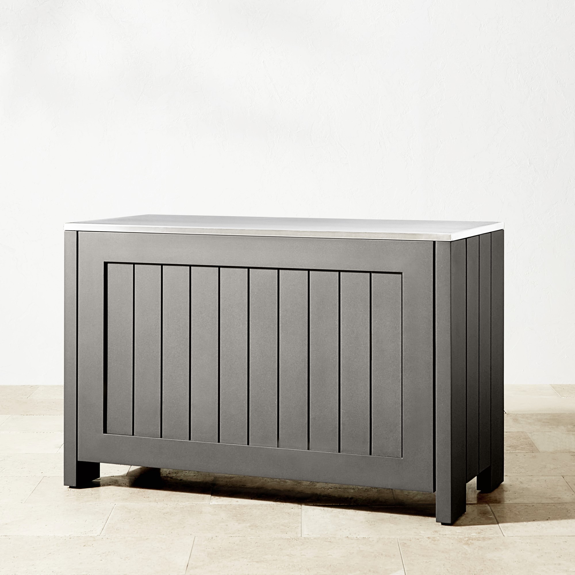 Larnaca Outdoor Slate Grey Metal 2-Door Cabinet (54.5