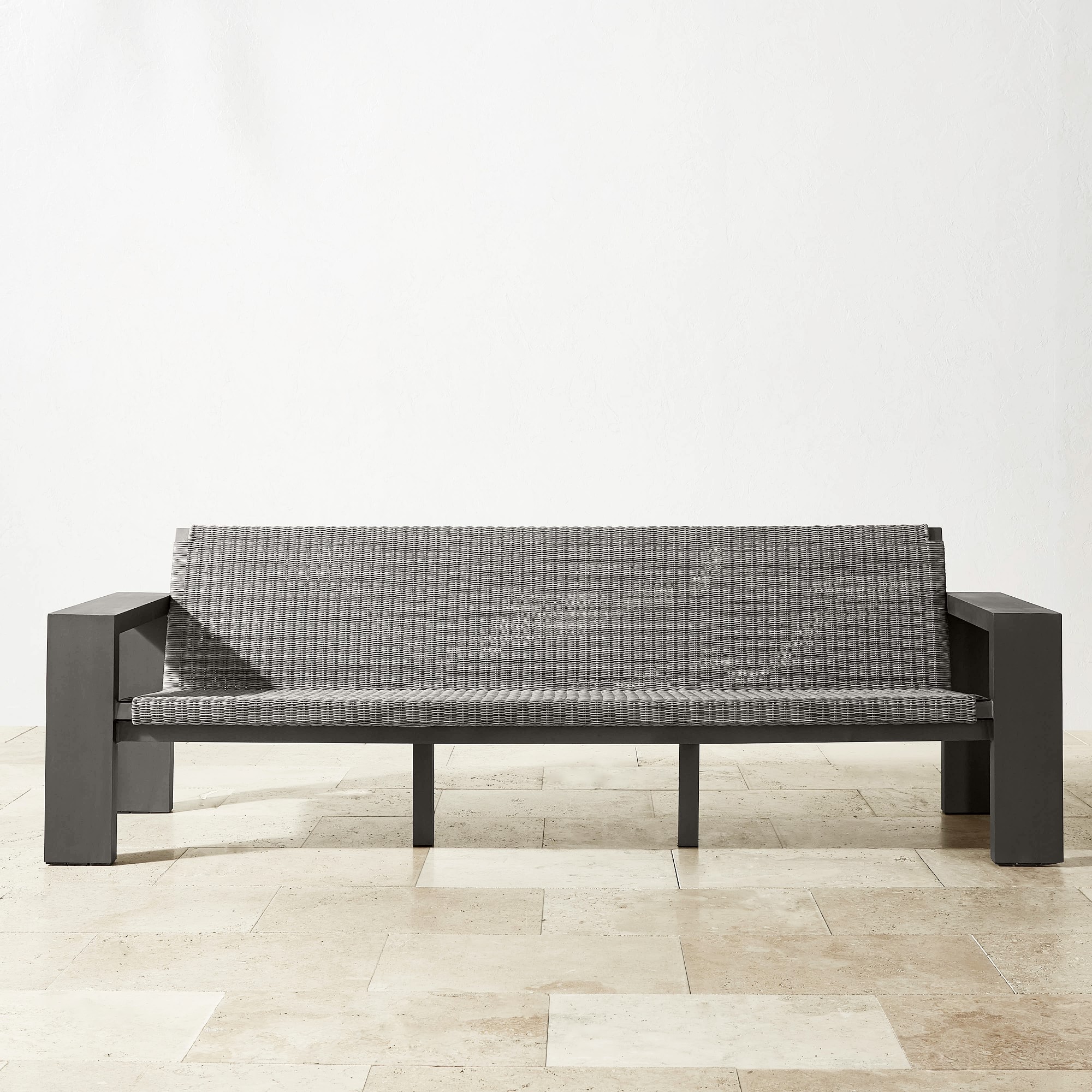 Larnaca Outdoor Slate Grey Metal x All-Weather Weave Sofa (69