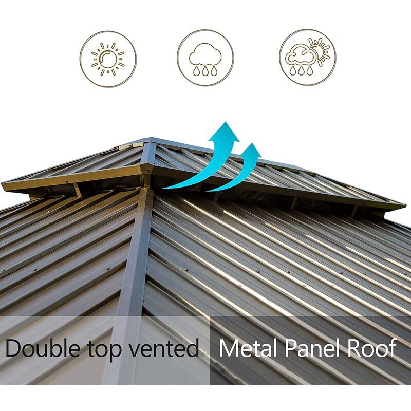 Calaro 19.5 Ft. W x 11 Ft. D Galvanized Steel Patio Gazebo