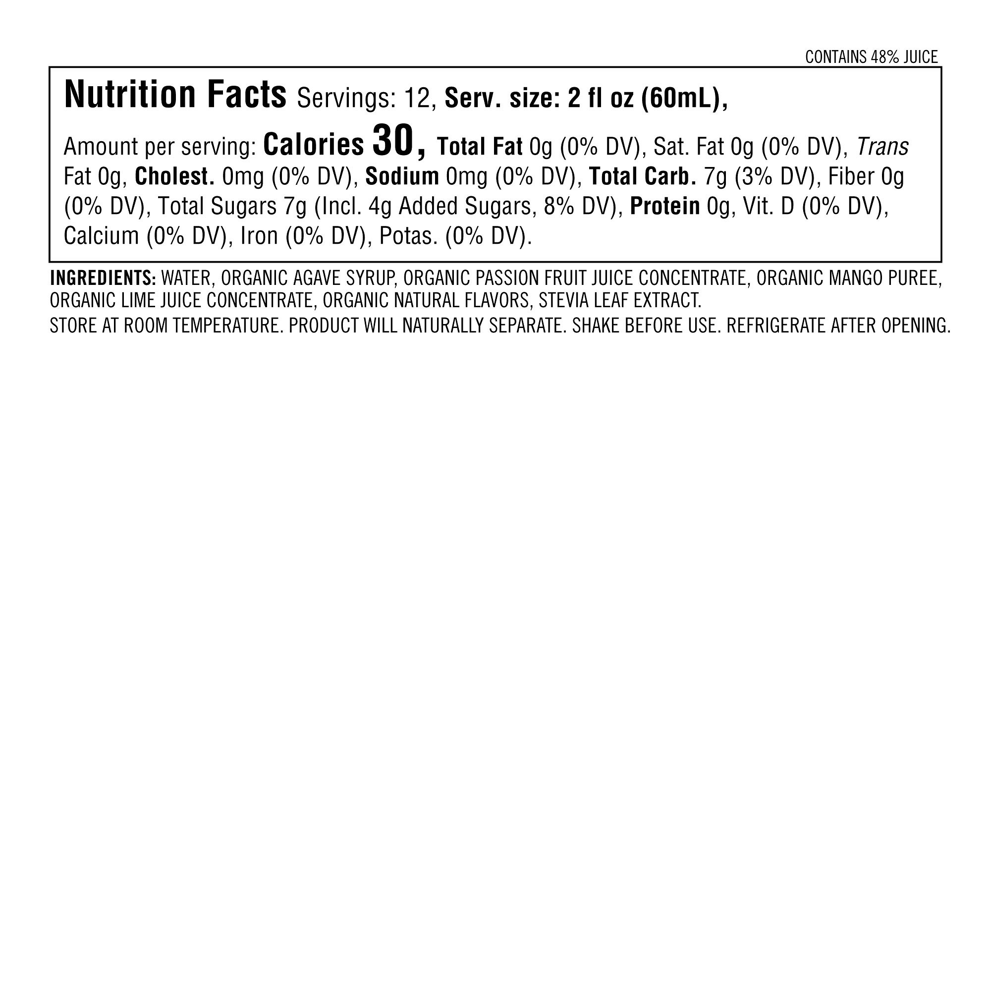 Williams Sonoma Skinny Organic Margarita Mix, Mango Passion Fruit