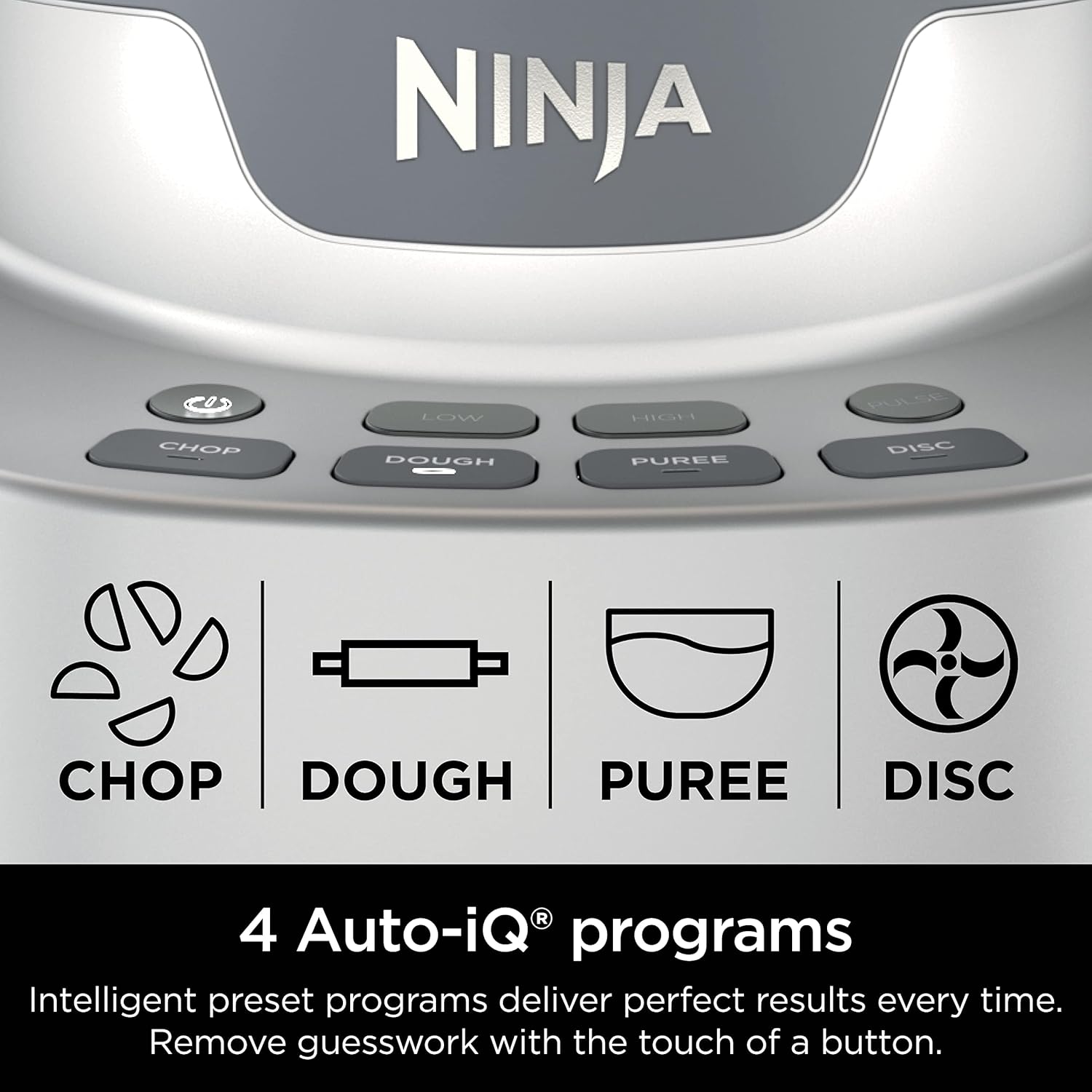 Ninja Food Processor, Professional Plus, 1000 Peak Watts, 4 Functions for Chopping, Slicing, Purees & Dough with 9-Cup Processor Bowl, 3 Blades, Food Chute & Pusher, Silver, BN601