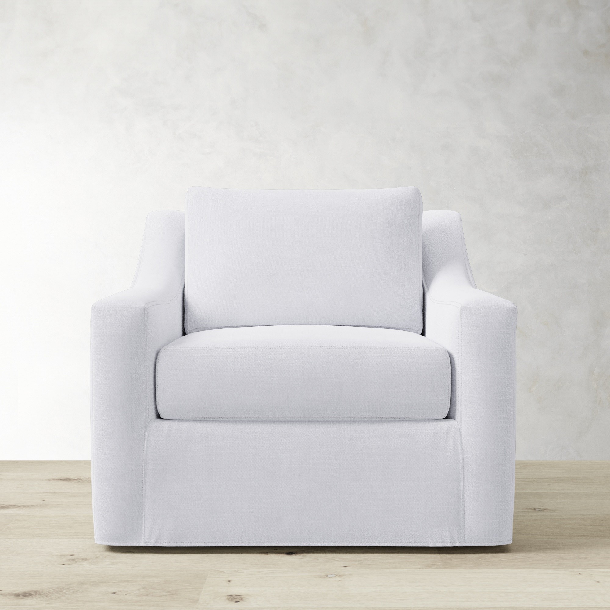 Ghent Slope Arm Slipcovered Swivel Chair