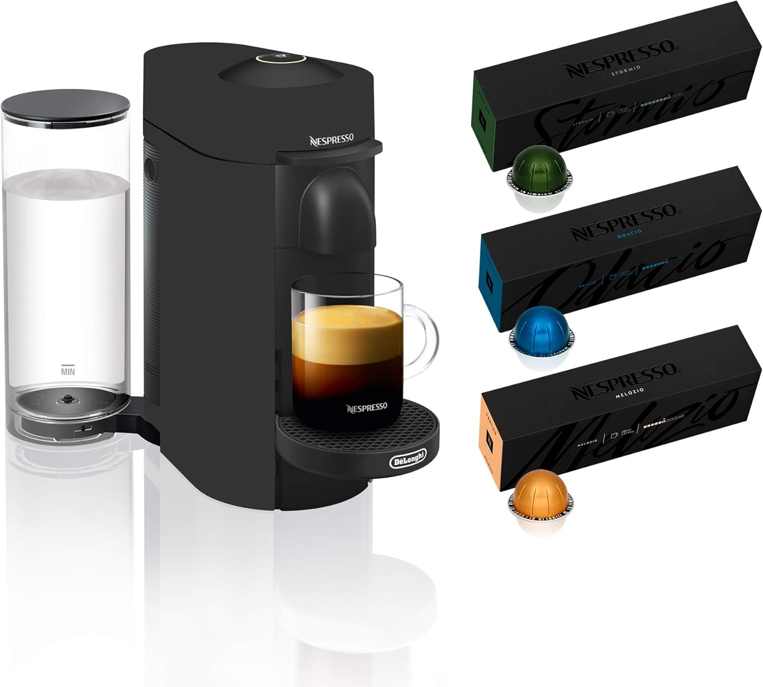 Nespresso Vertuo Plus Deluxe Coffee and Espresso Maker by De'Longhi, Matte Black
