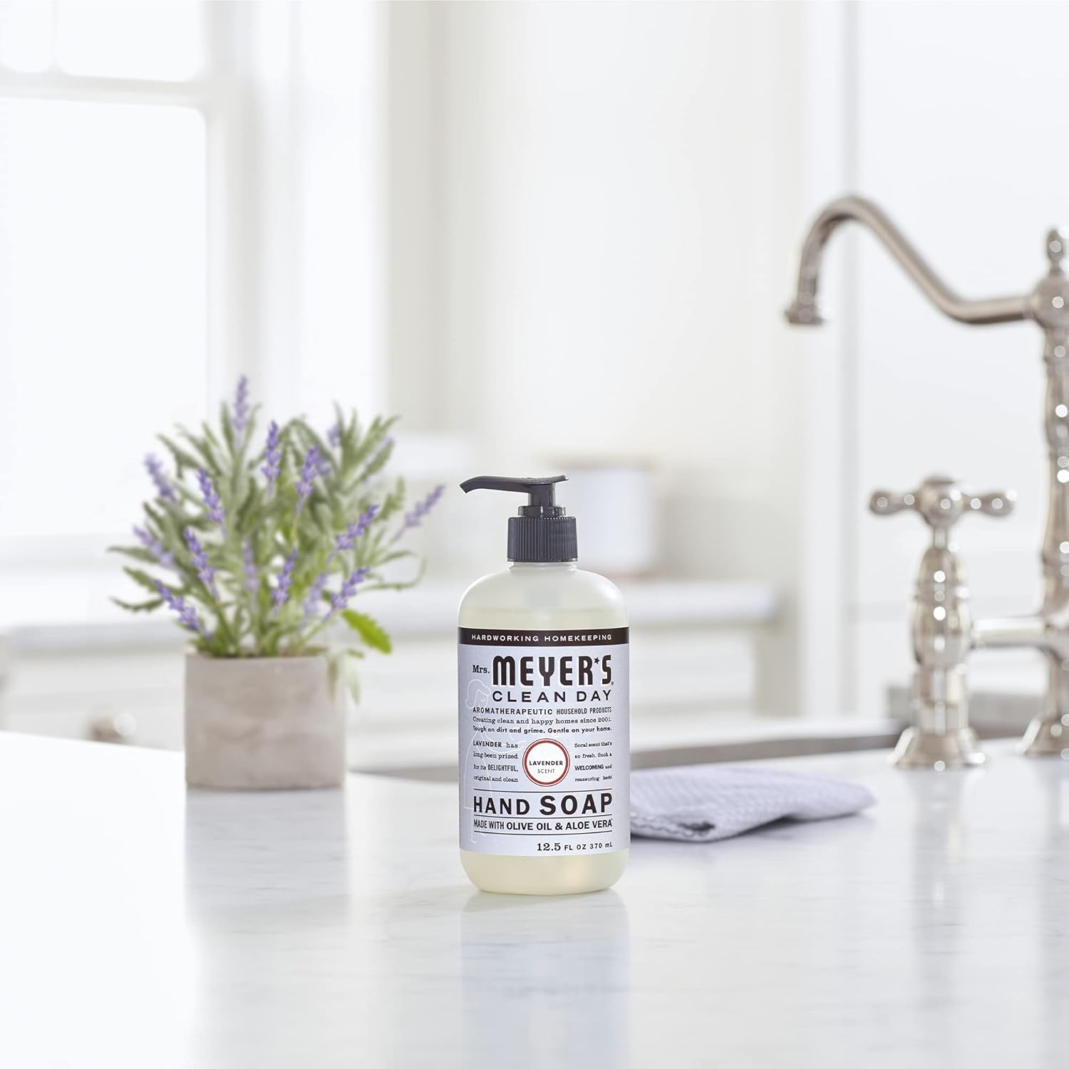 MRS. MEYER'S CLEAN DAY Hand Soap, Made with Essential Oils, Biodegradable Formula, Honeysuckle, 12.5 fl. oz - Pack of 3