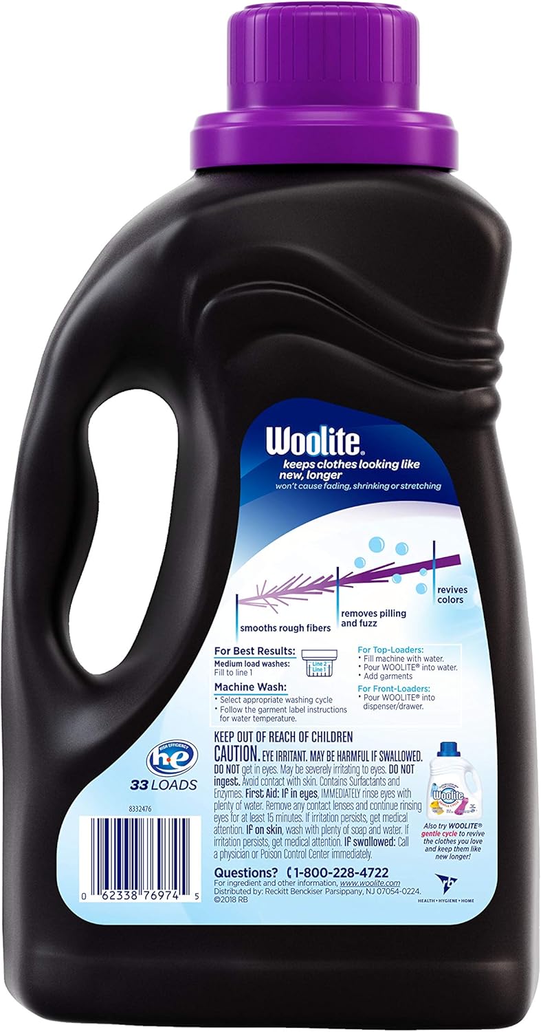 Woolite Darks Defense Liquid Laundry Detergent, Woolite Dark, Laundry Detergent, 66 Loads, 100 Fl Oz, HE & Regular Washers, Packaging May Vary