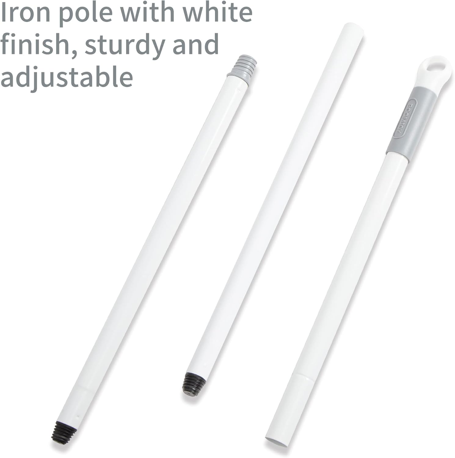 BOOMJOY Floor Scrub Brush with Long Handle, 2 in 1 Scrape and Brush, Stiff Bristles Floor Scrubber, Deck Brush for Cleaning Bathroom, Patio, Garage, Kitchen, Bath, Tile