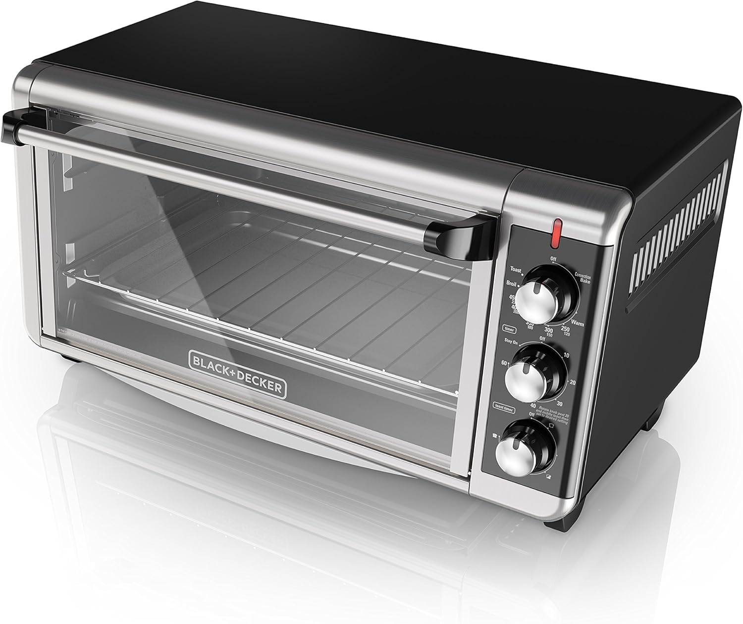 BLACK+DECKER 8-Slice Extra Wide Convection Toaster Oven, TO3250XSB, Fits 9