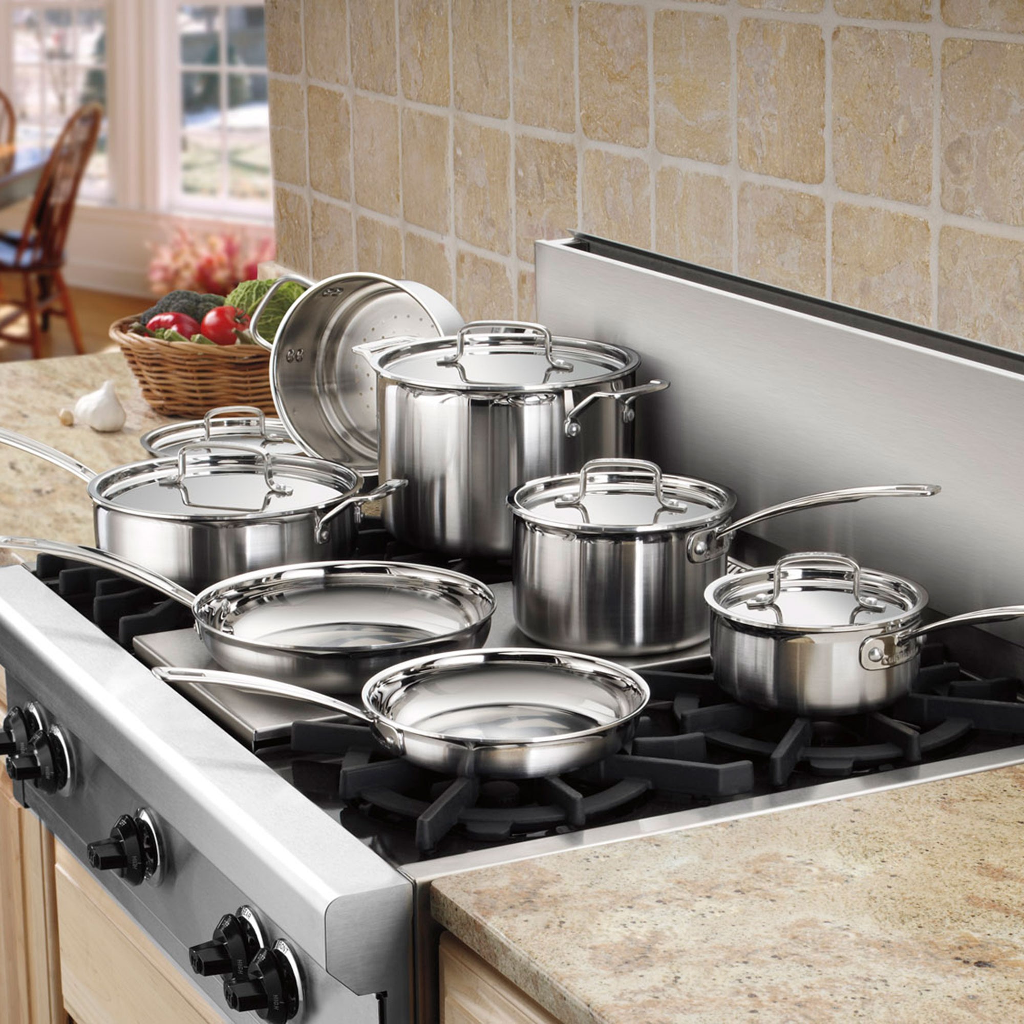 Cuisinart Multiclad Tri-Ply Stainless-Steel 12-Piece Cookware Set