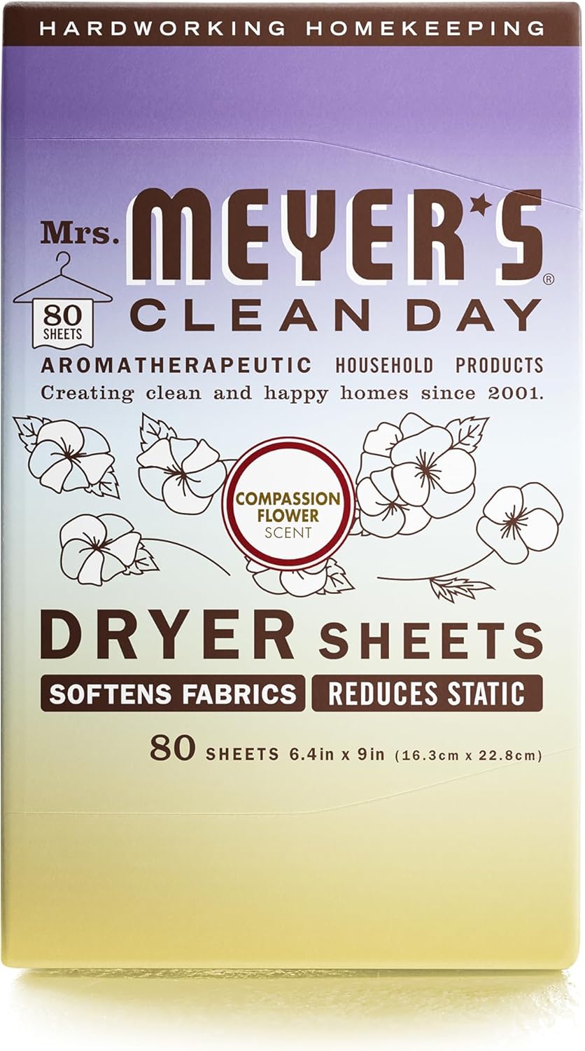 MRS. MEYER'S CLEAN DAY Dryer Sheets, Lavender, 80 ct