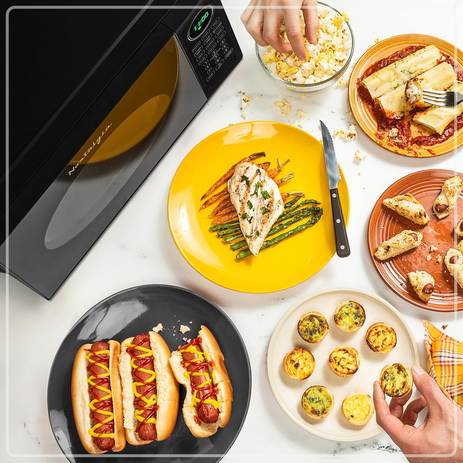 Nostalgia Retro Compact Countertop Microwave Oven - 0.7 Cu. Ft. - 700-Watts with LED Digital Display - Child Lock - Easy Clean Interior - Aqua