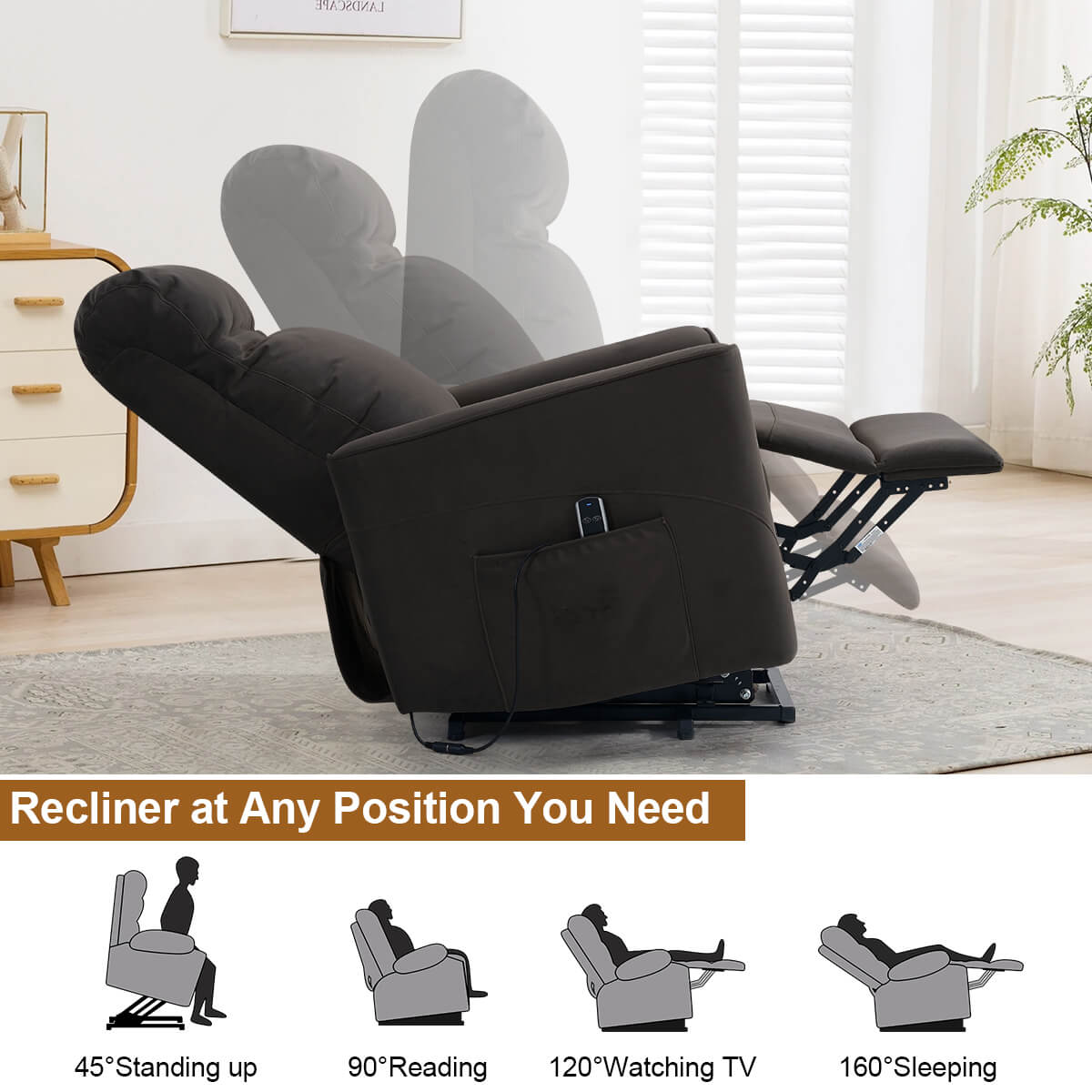 Power Lift Chair with Kneading Massage, Fabric