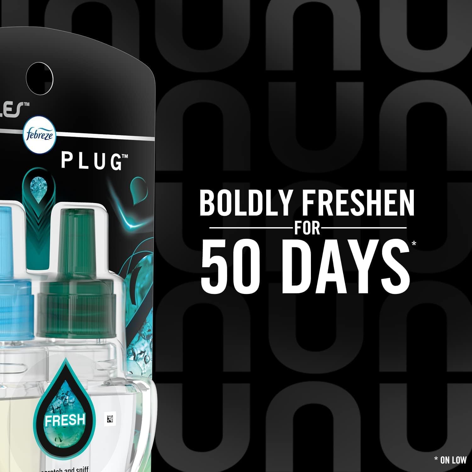 Febreze Unstopables Odor-Fighting Plug Air Freshener, Fresh, (3) .87 fl. oz. Oil Refills