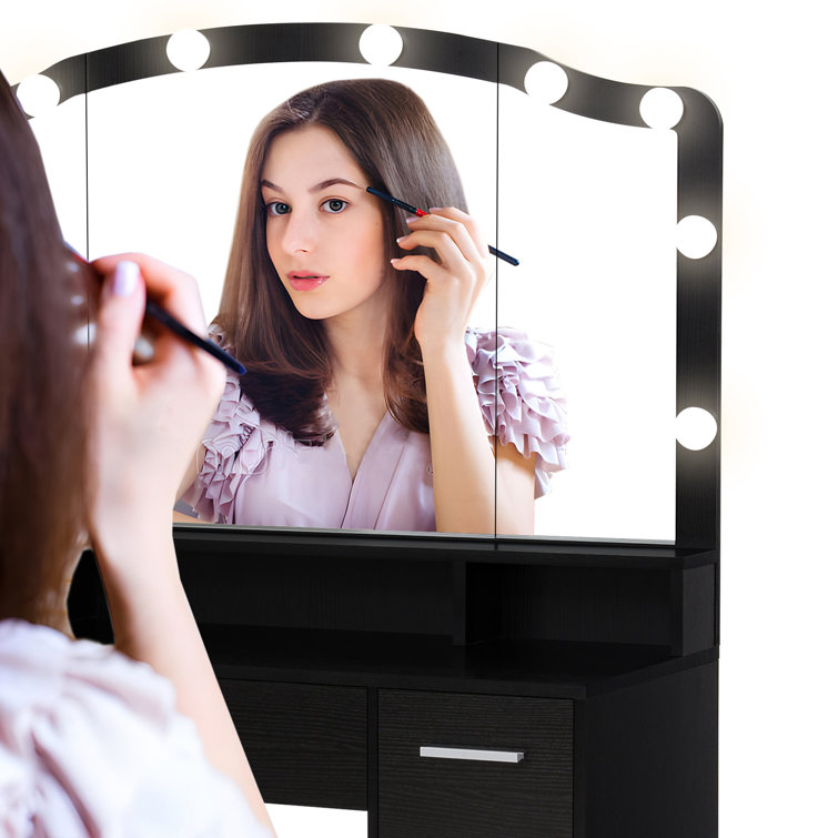 Areena Vanity Set with Stool and Mirror