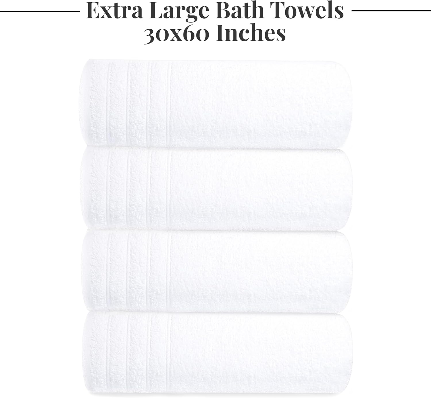 Tens Towels Extra Large Bath Towels 30 x 60 Inches, 100% Cotton, Larger & Lighter, Quicker to Dry, Lighter Weight, Super Soft and Absorbent, Perfect Bathroom Towels