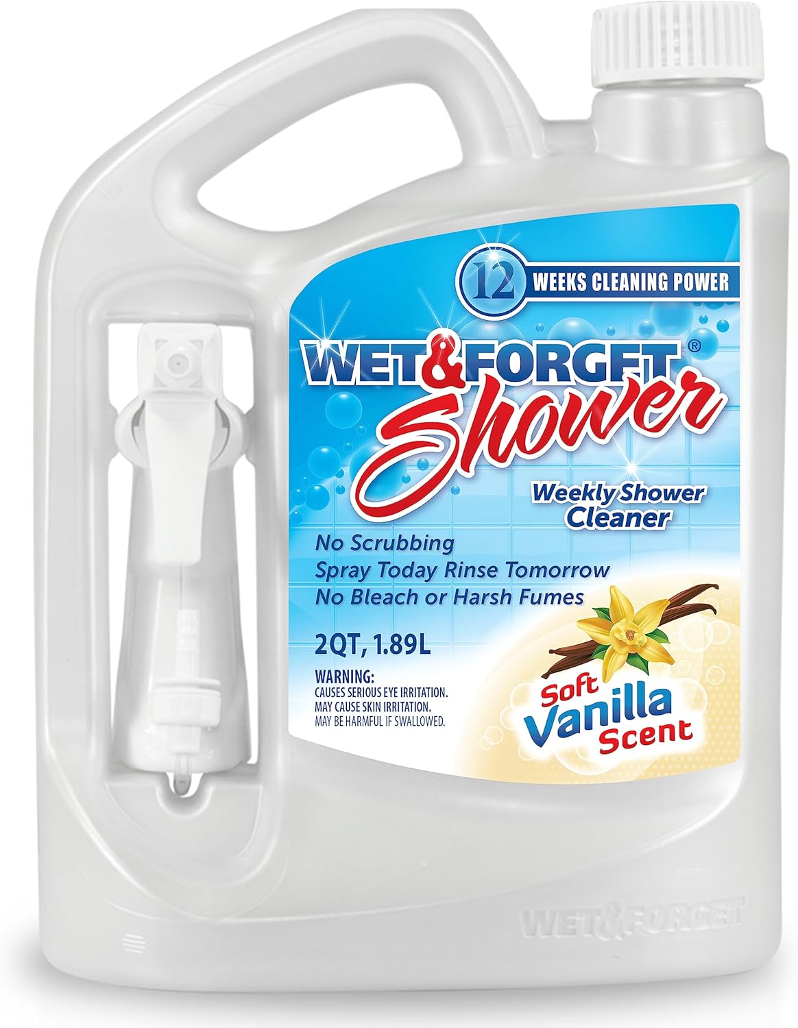Wet & Forget Shower Cleaner Spray Multi-Surface Weekly Application Requires No Scrubbing, Bleach-Free Formula, Ready to Use, Fresh Scent, 3 Months of Cleaning, 64 Fluid Ounces, 1 Pack