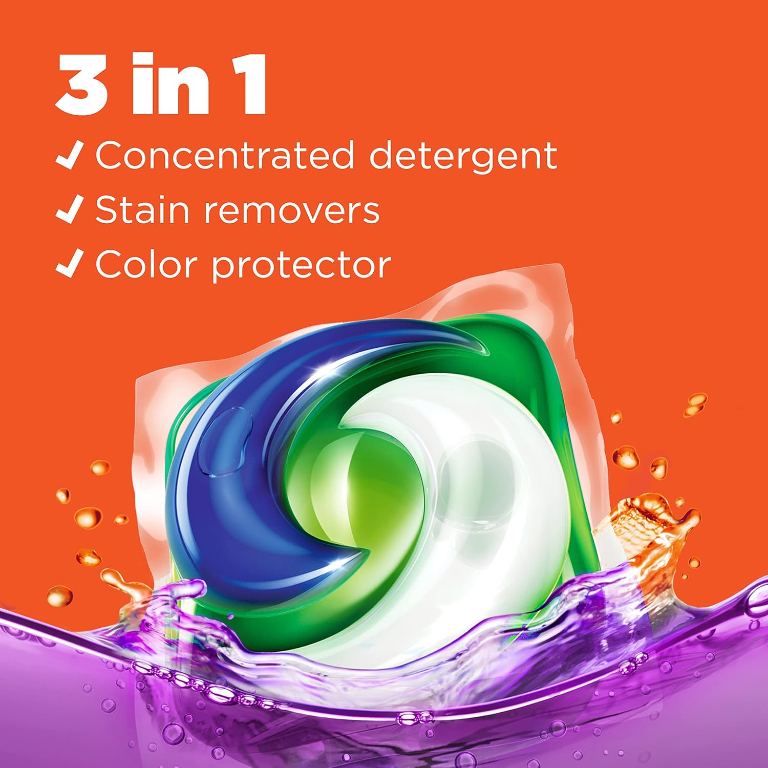 Tide PODS Liquid Laundry Detergent Soap Pacs, Powerful 3-in-1 Clean in One Step, He Compatible, Spring Meadow Scent, 76 Count