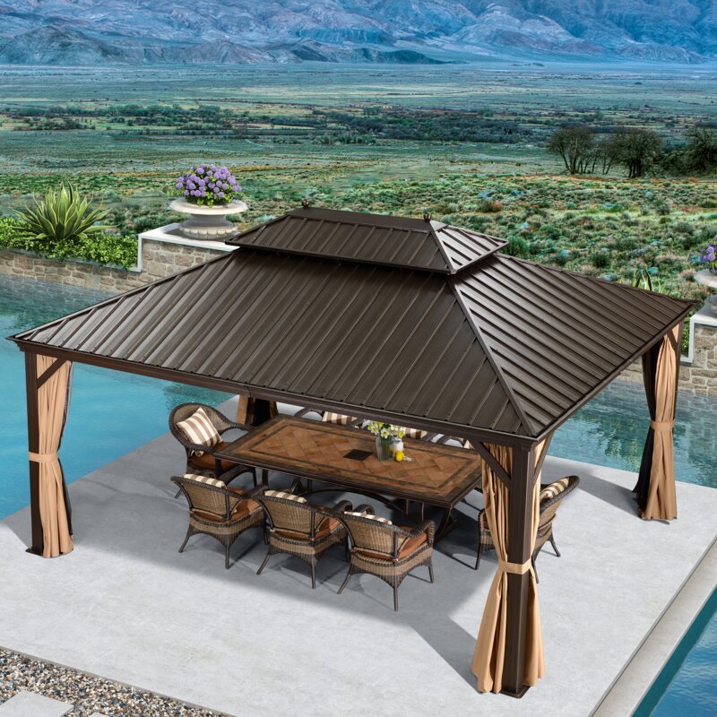 16 Ft. W x 12 FT. D Aluminum Patio Gazebo