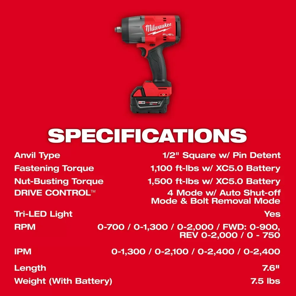 Milwaukee Impact Wrench M18 FUEL 18V 1/2