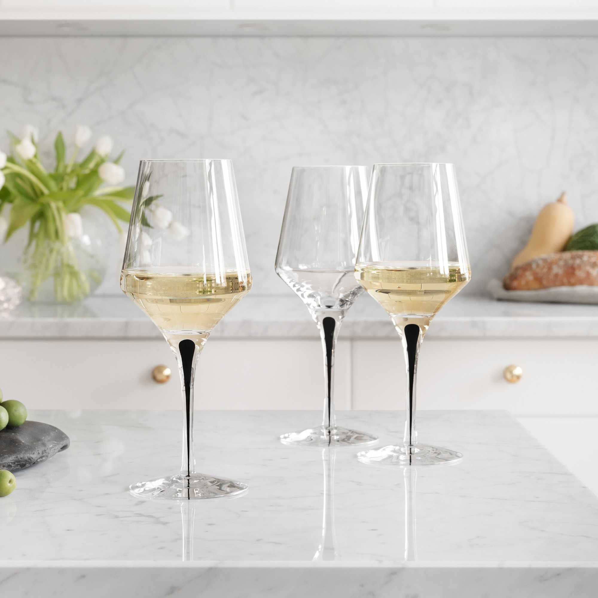 Orrefors Metropol White Wine Glasses, Set of 2