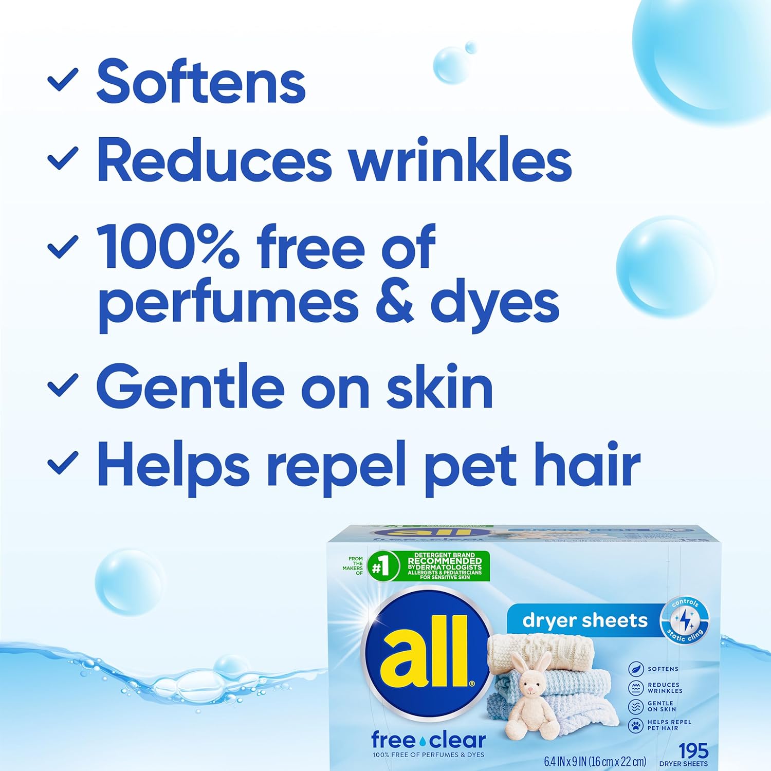 all Liquid Laundry Detergent, Free Clear for Sensitive Skin, Unscented and Hypoallergenic, 2X Concentrated, 110 Loads