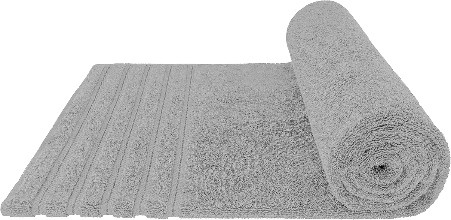 American Soft Linen Luxury 6 Piece Towel Set, 2 Bath Towels 2 Hand Towels 2 Washcloths, 100% Cotton Turkish Towels for Bathroom, Light Grey Towel Sets