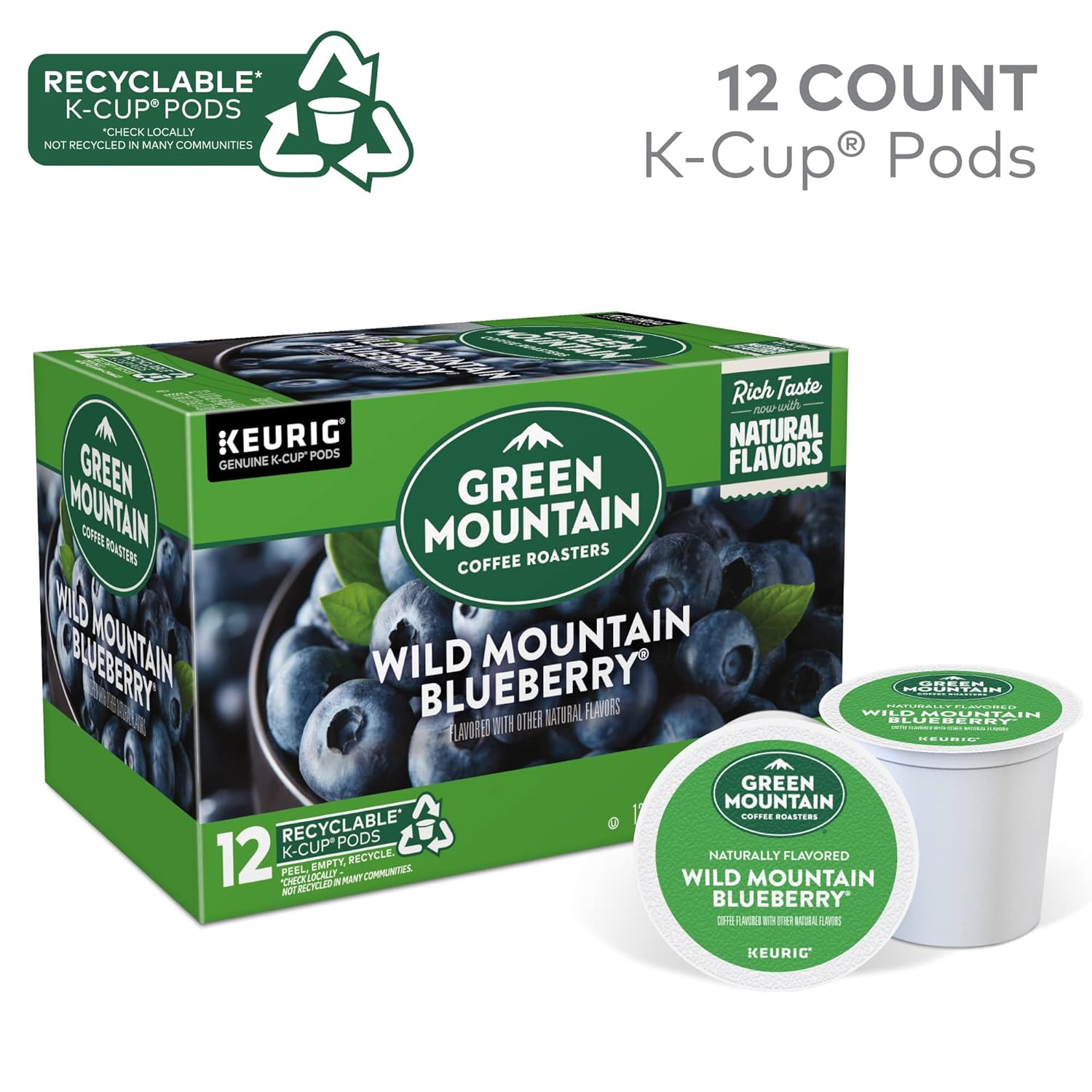 Green Mountain Coffee Roasters Caramel Vanilla Cream Keurig Single-Serve K-Cup pods, Light Roast Coffee, 72 Count (6 Packs of 12)