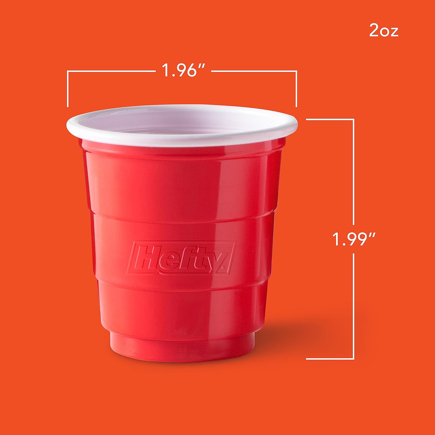 Hefty Party On Disposable Plastic Cups, Red, 18 Ounce, 50 Count