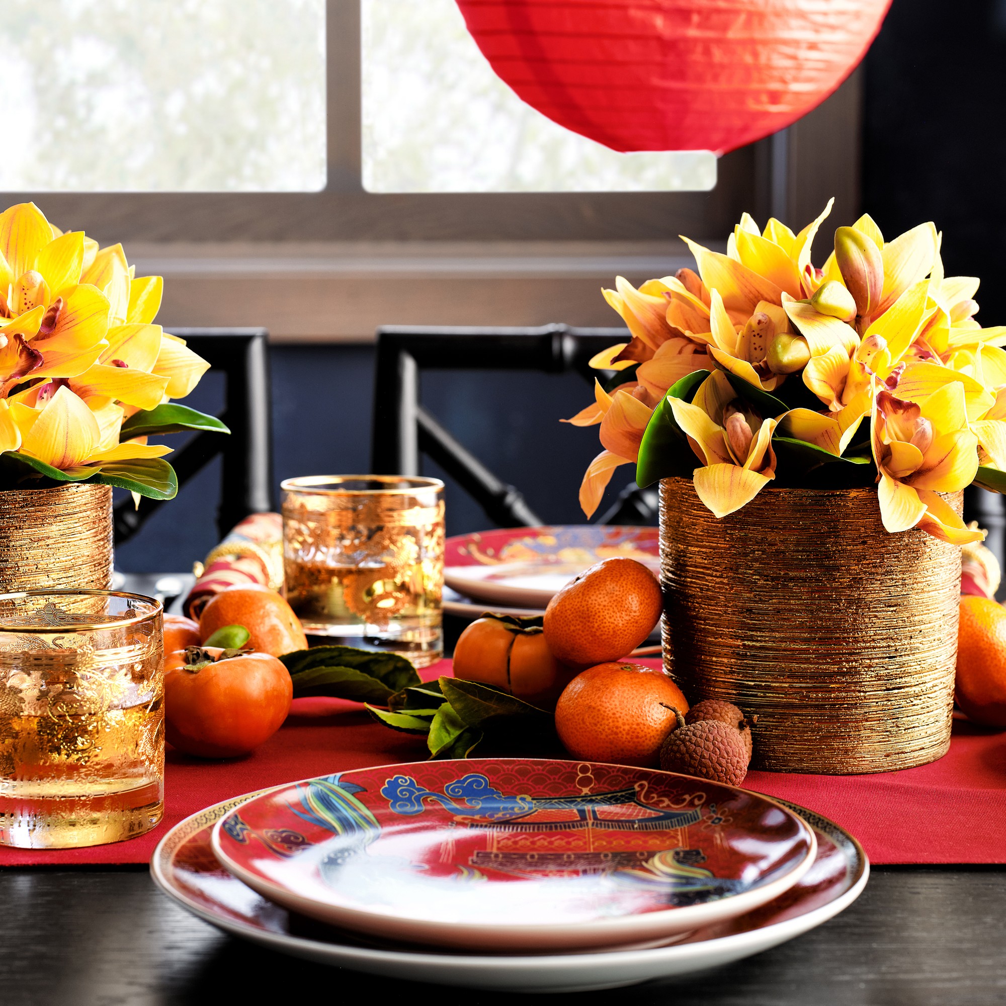 Gold Dragon Double Old-Fashioned Glasses