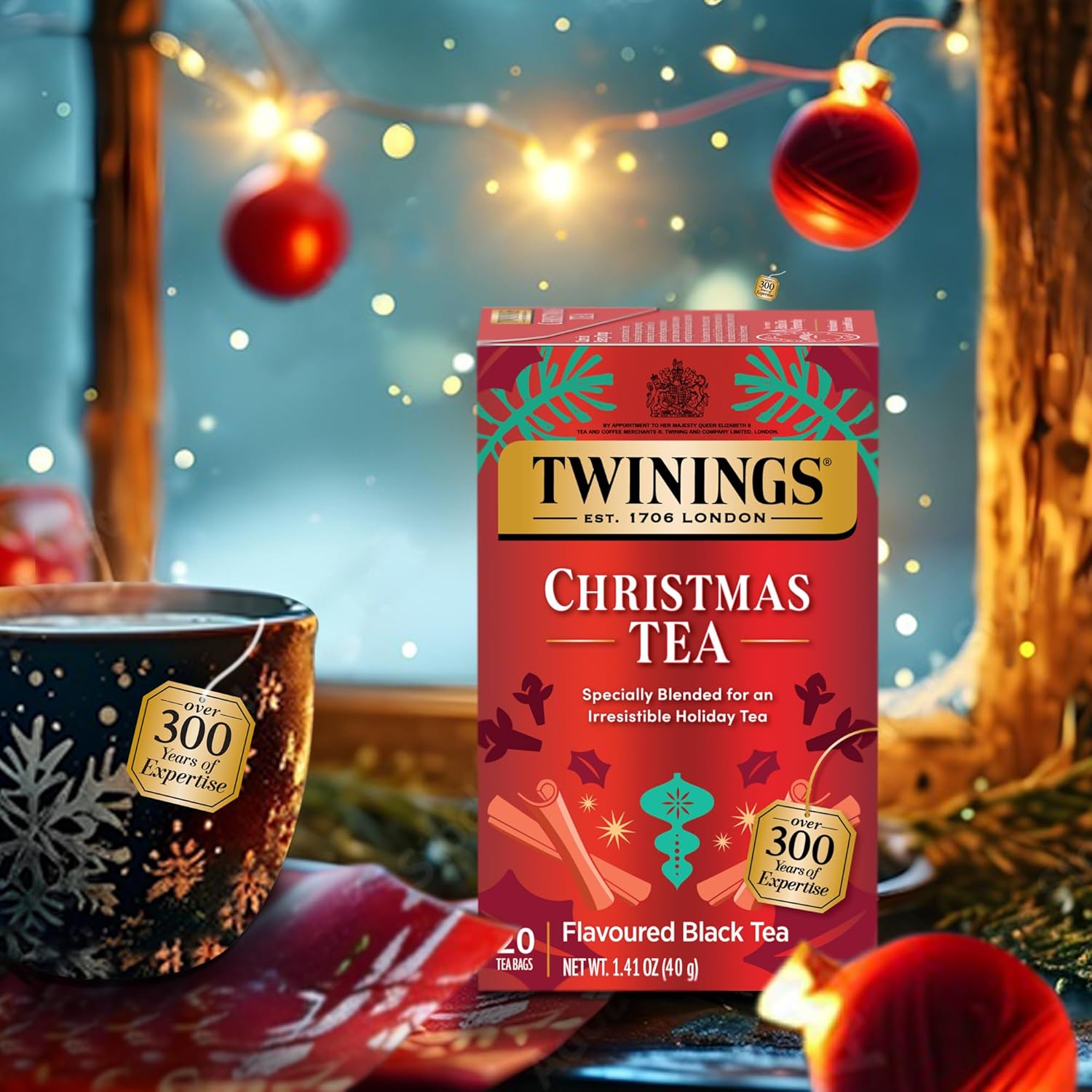 Twinings English Breakfast Black Tea Individually Wrapped Bags, 100 Count (Pack of 1), Smooth, Flavourful, and Robust, Caffeinated, Enjoy Hot or Iced | Packaging May Vary