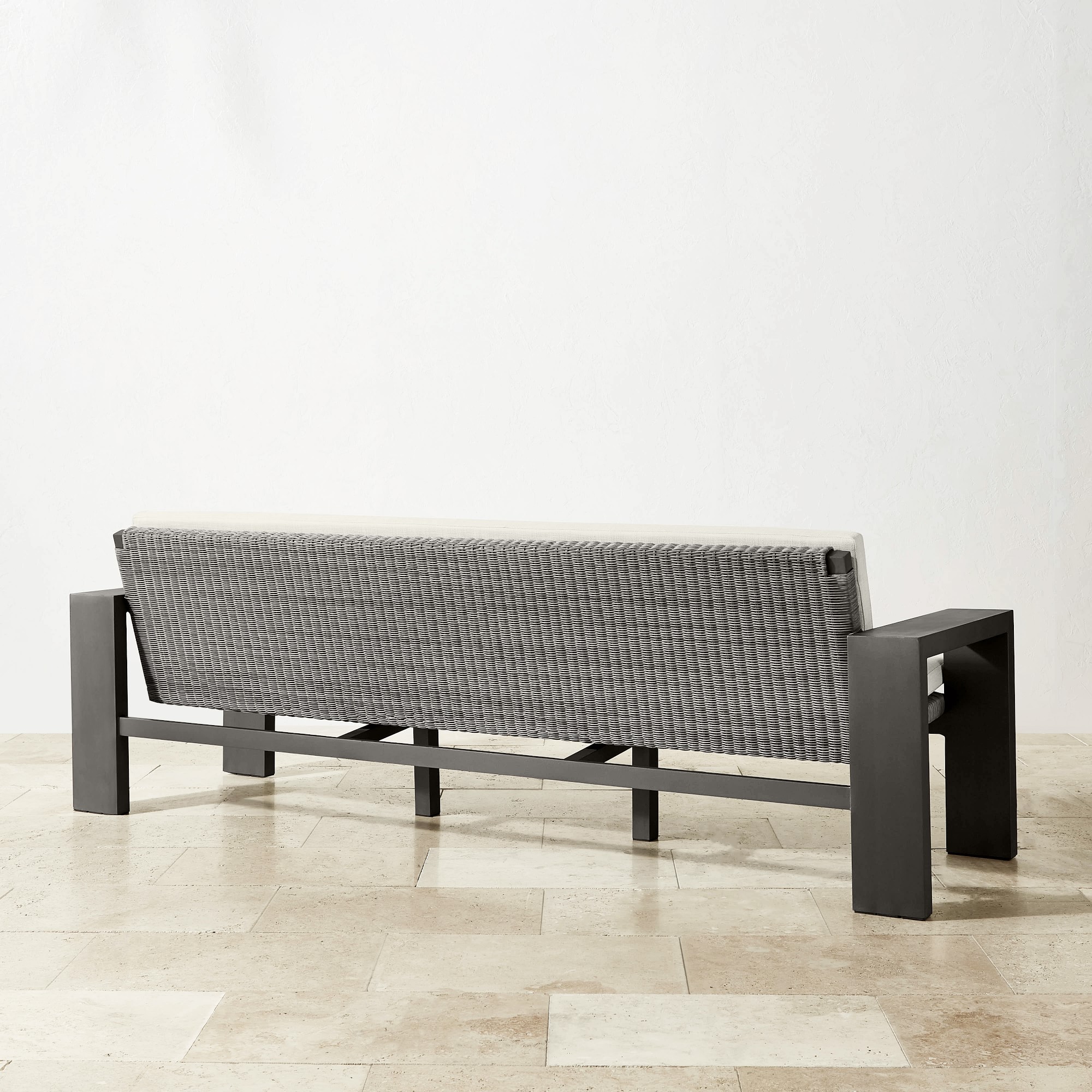 Larnaca Outdoor Slate Grey Metal x All-Weather Weave Sofa (69