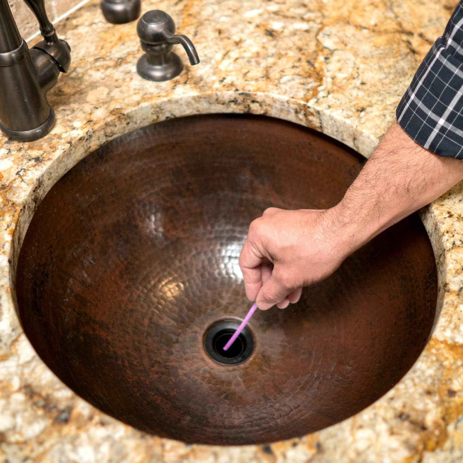 SANI 360° Sani Sticks Drain Cleaner and Deodorizer, Enzyme Pipe Cleaners, Eliminate Odors, Prevent Clogged Drains, Safe for Sinks, Bathtub Drains, Septic Tanks, 24 Count, Lemon Scent