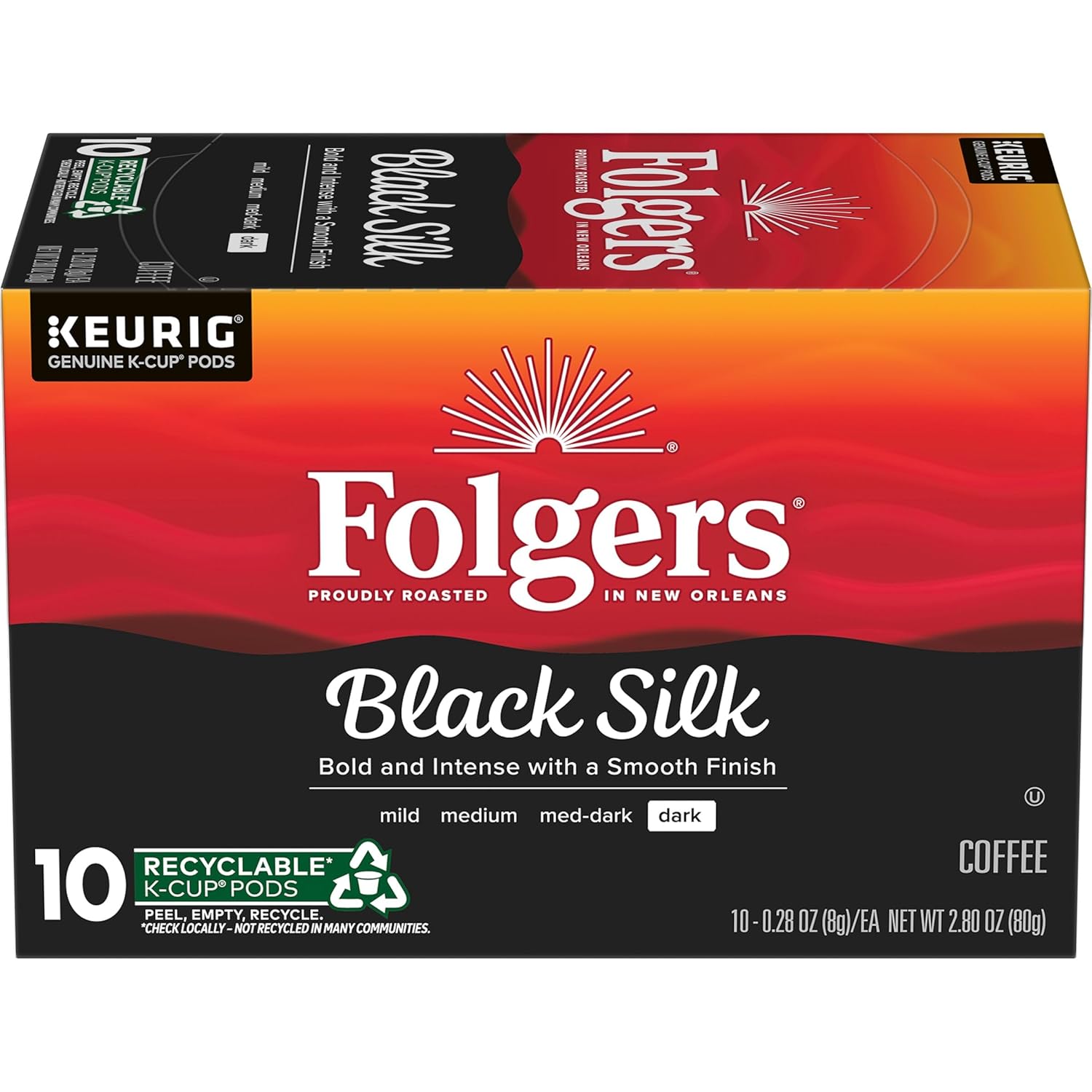 Folgers Classic Roast Medium Roast Coffee, 72 Keurig K-Cup Pods