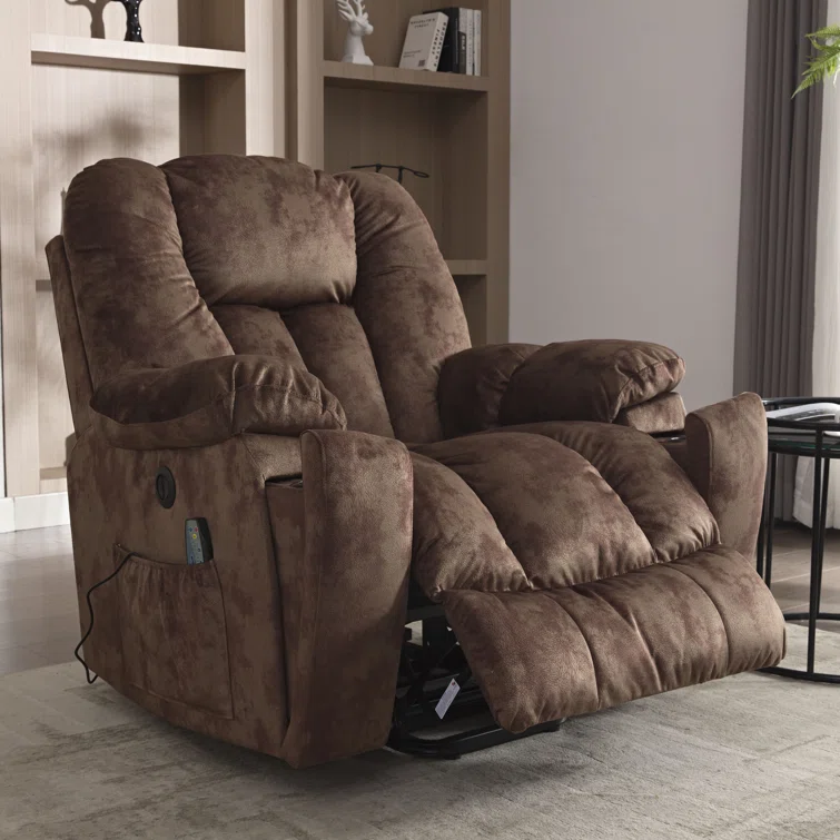 41'' Oversized Power Lift Chair - Heated Massage Electric Recliner with Super Soft Padding