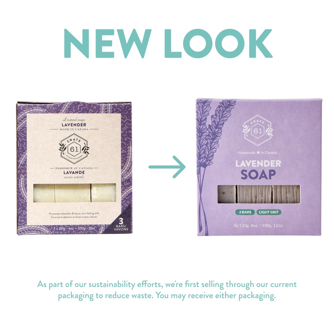 Handmade Vegan Natural Bar Soap Cold Pressed For Face And Body, With Premium Essential Oils, Eucalyptus & Peppermint For Men And Women 3 Pack (Lavender)