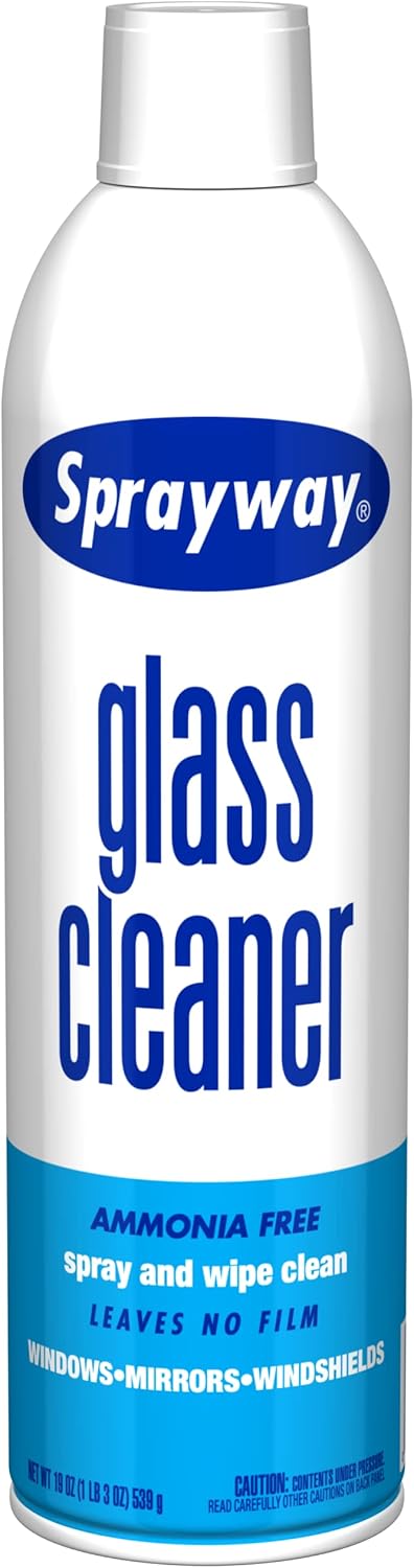 Sprayway Glass Cleaner with Foaming Spray for a Streak-Free Shine for Home and Automotive Use, 19 oz, Pack of 12, White