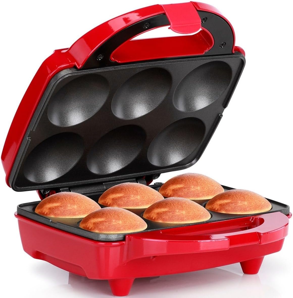 Holstein Housewares Non-Stick Cupcake Maker, Teal - Makes 6 Cupcakes, Muffins, Cinnamon Buns - Birthdays, Holidays, and More