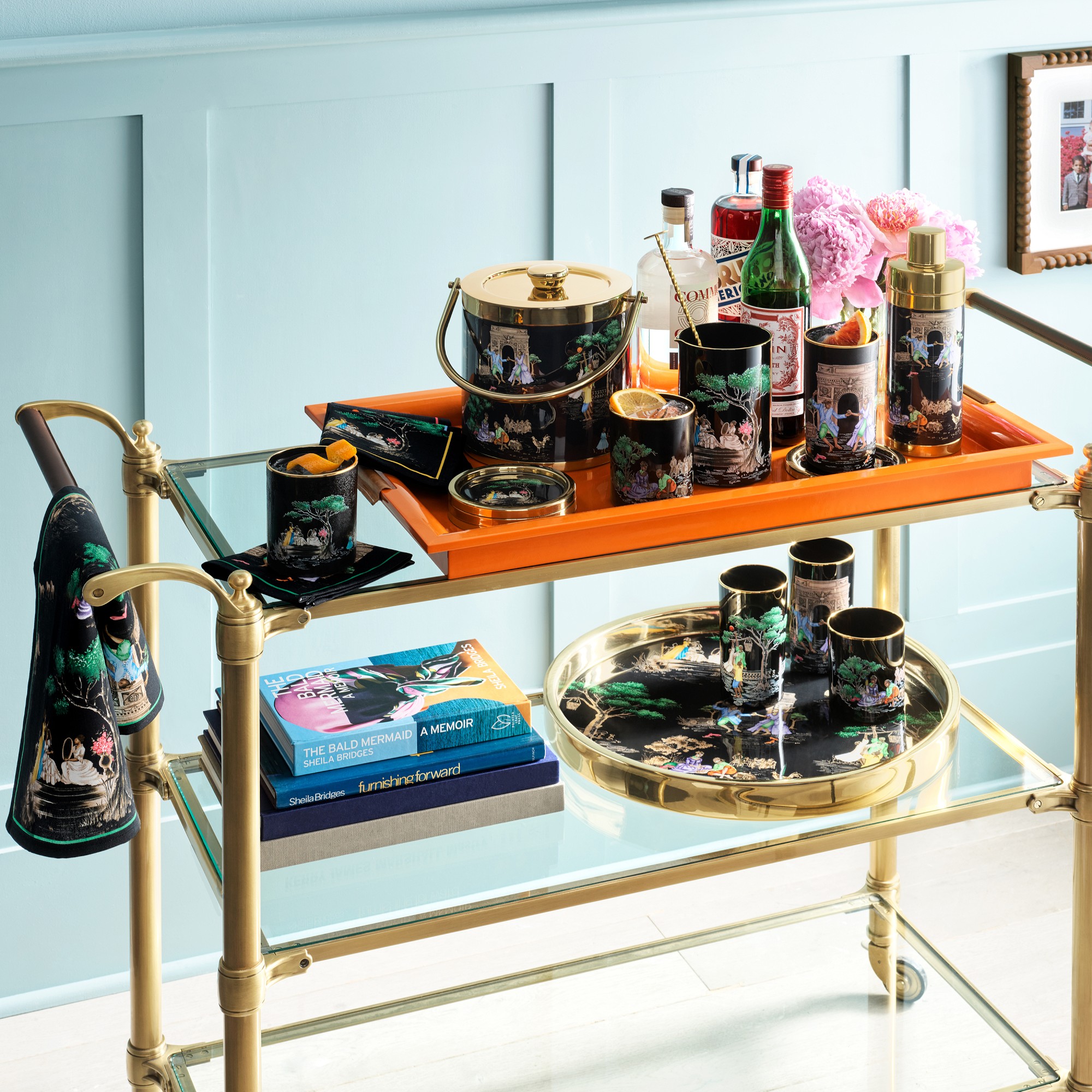 Sheila Bridges x Williams Sonoma Harlem Toile Double-Wall Ice Bucket