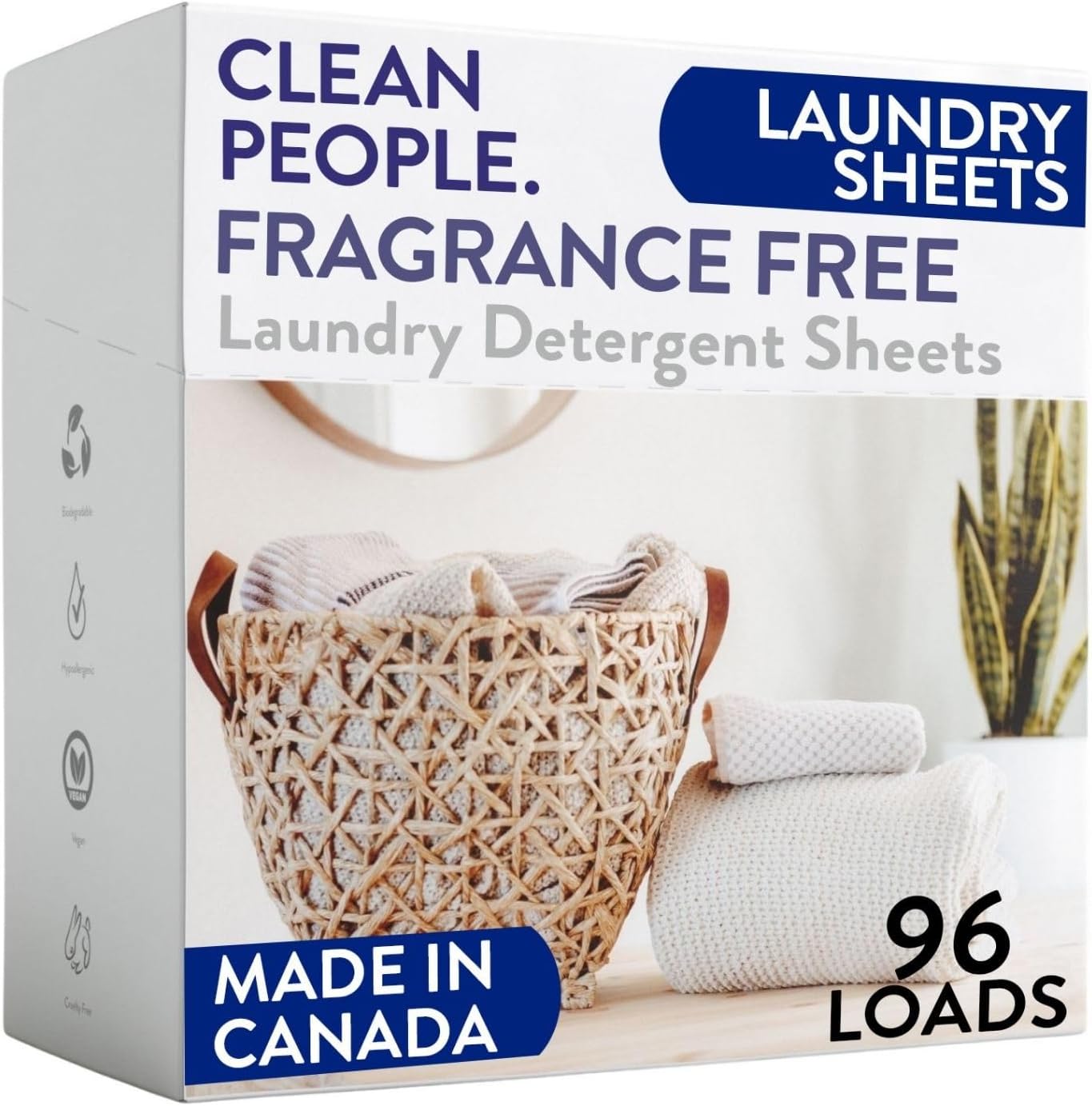 The Clean People Laundry Detergent Sheets - Hypoallergenic Laundry Soap - Ultra Concentrated, Recyclable Packaging, Stain Fighting - Fresh Scent, 32 Pack