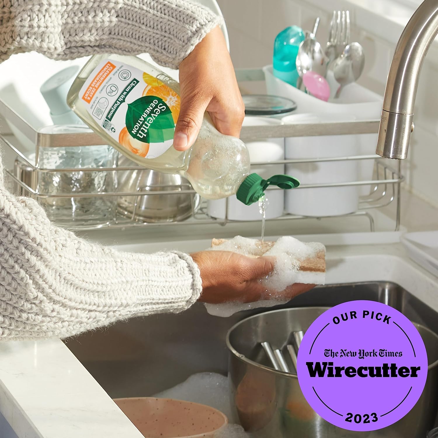 Seventh Generation Dish Soap Liquid, Fragrance Free, 19 oz, Pack of 6