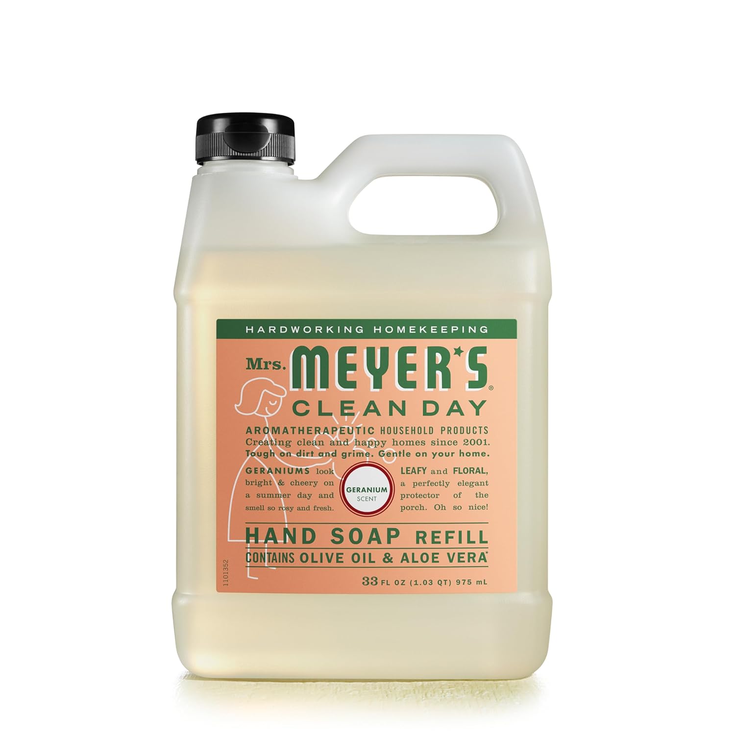 MRS. MEYER'S CLEAN DAY Liquid Hand Soap Refill, Cruelty Free and Biodegradable Formula, Lemon Verbena Scent, 33 oz