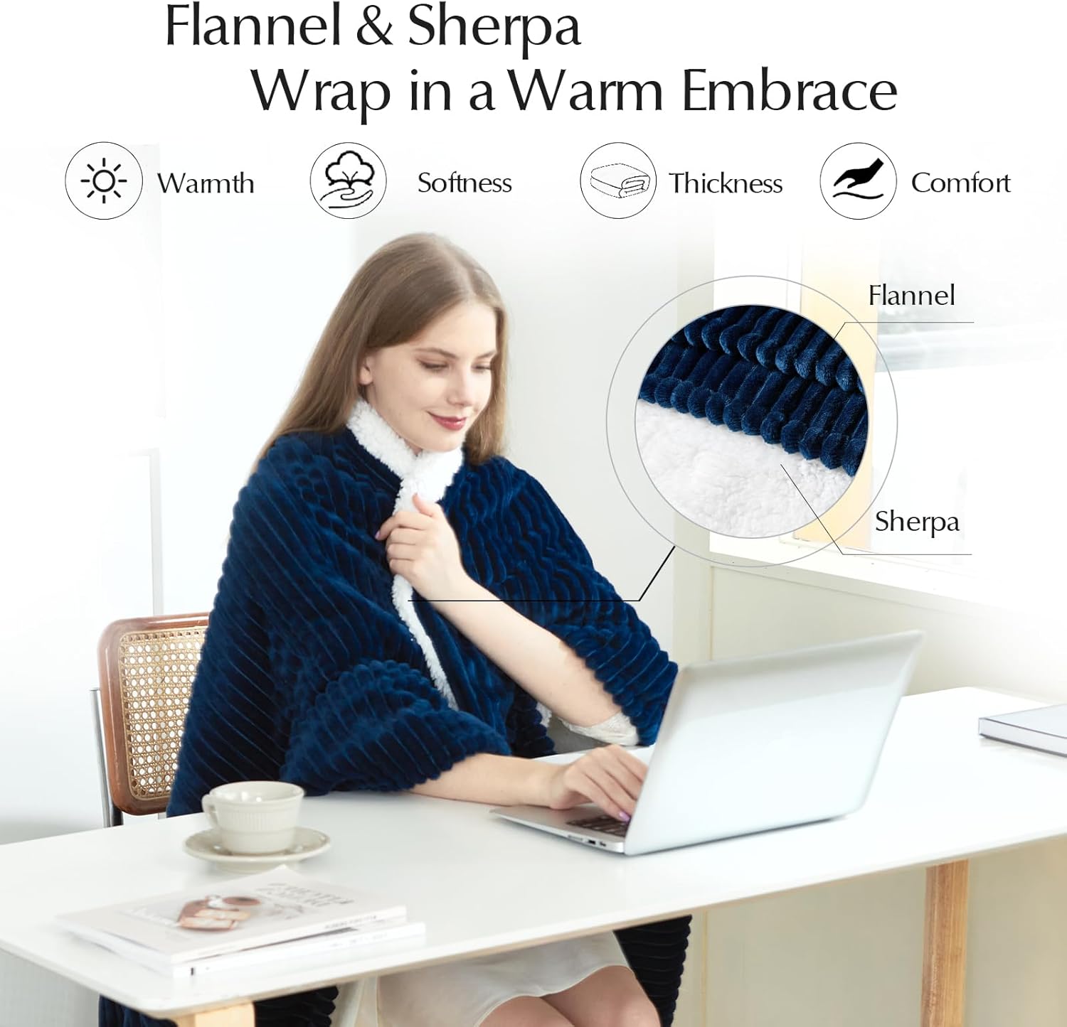 Heated Blanket Throw Size, Soft and Cozy Electric Heating Blanket for Bed, Automatic Safety System 6 Heating Levels & 4 Hours Auto-Off, 50