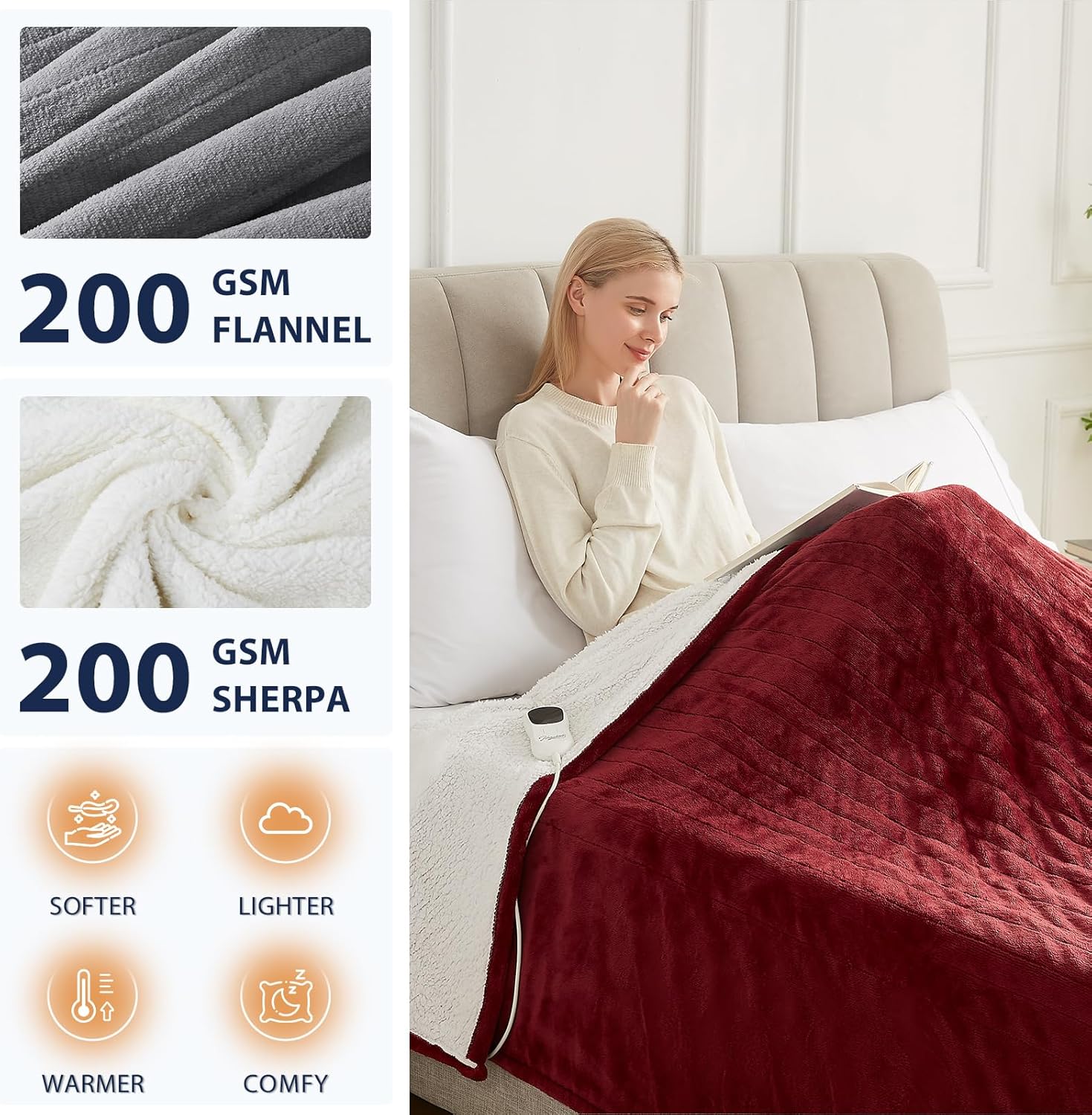 Homemate Heated Blanket Electric Throw - 50