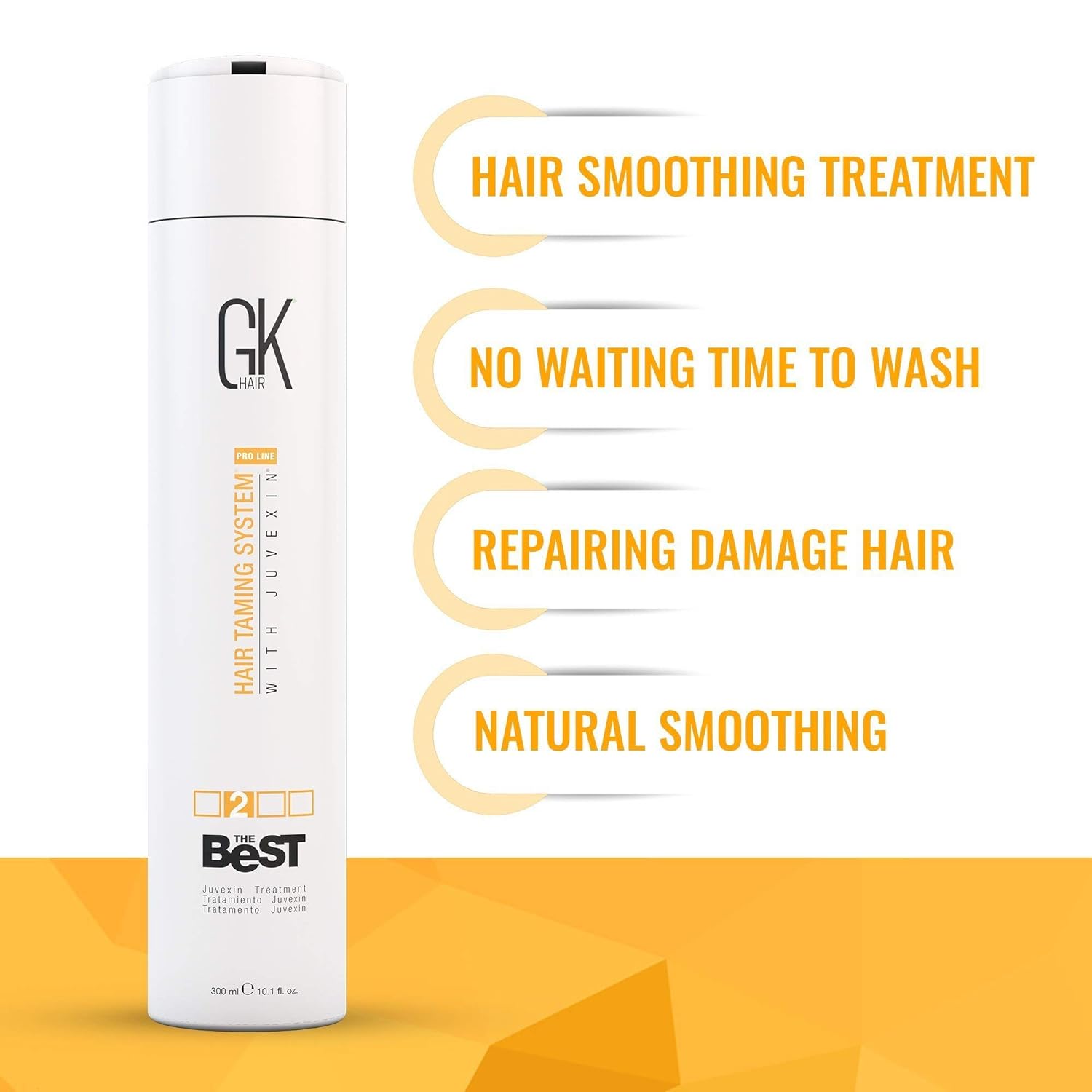 GK HAIR Global Keratin The Best (3.4 Fl Oz/100ml) Smoothing Keratin Hair Treatment - Professional Brazilian Complex Blowout Straightening For Silky Smooth & Frizz Free Hair