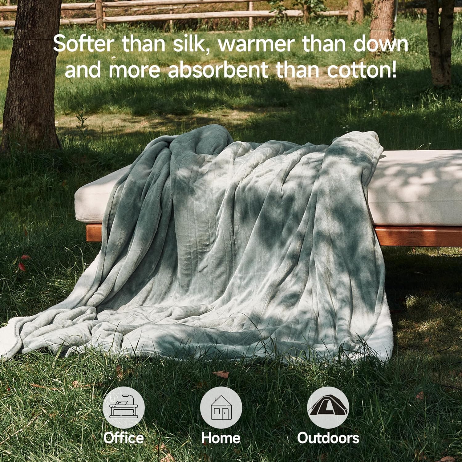 GOTCOZY Heated Blanket Electric Throw 50''X60''- Soft Silky Plush Electric Blanket with 4 Heating Level & 3 Hour Auto Off Heating Blanket, ETL Certified Machine Washable (Rose Dust)