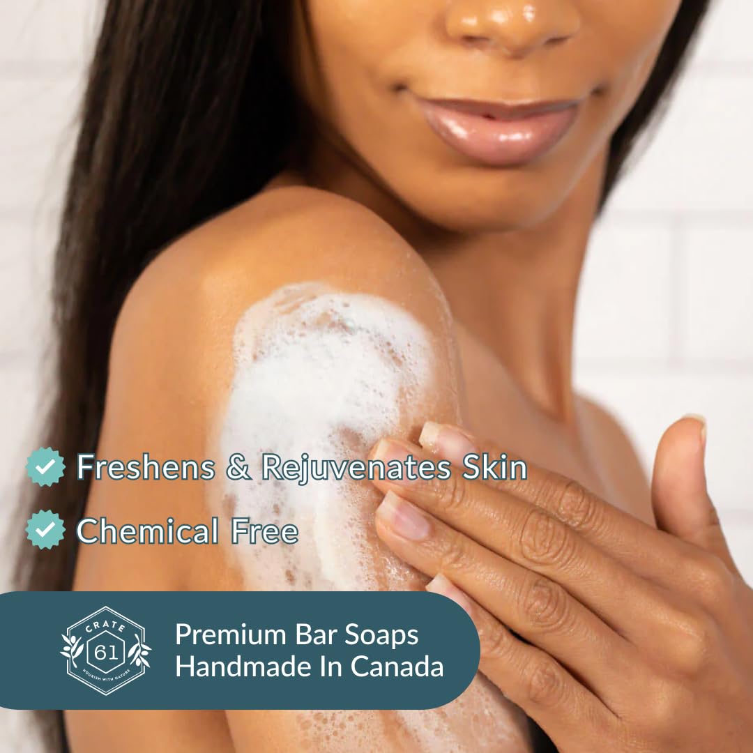 Handmade Vegan Natural Bar Soap Cold Pressed For Face And Body, With Premium Essential Oils, Eucalyptus & Peppermint For Men And Women 3 Pack (Lavender)